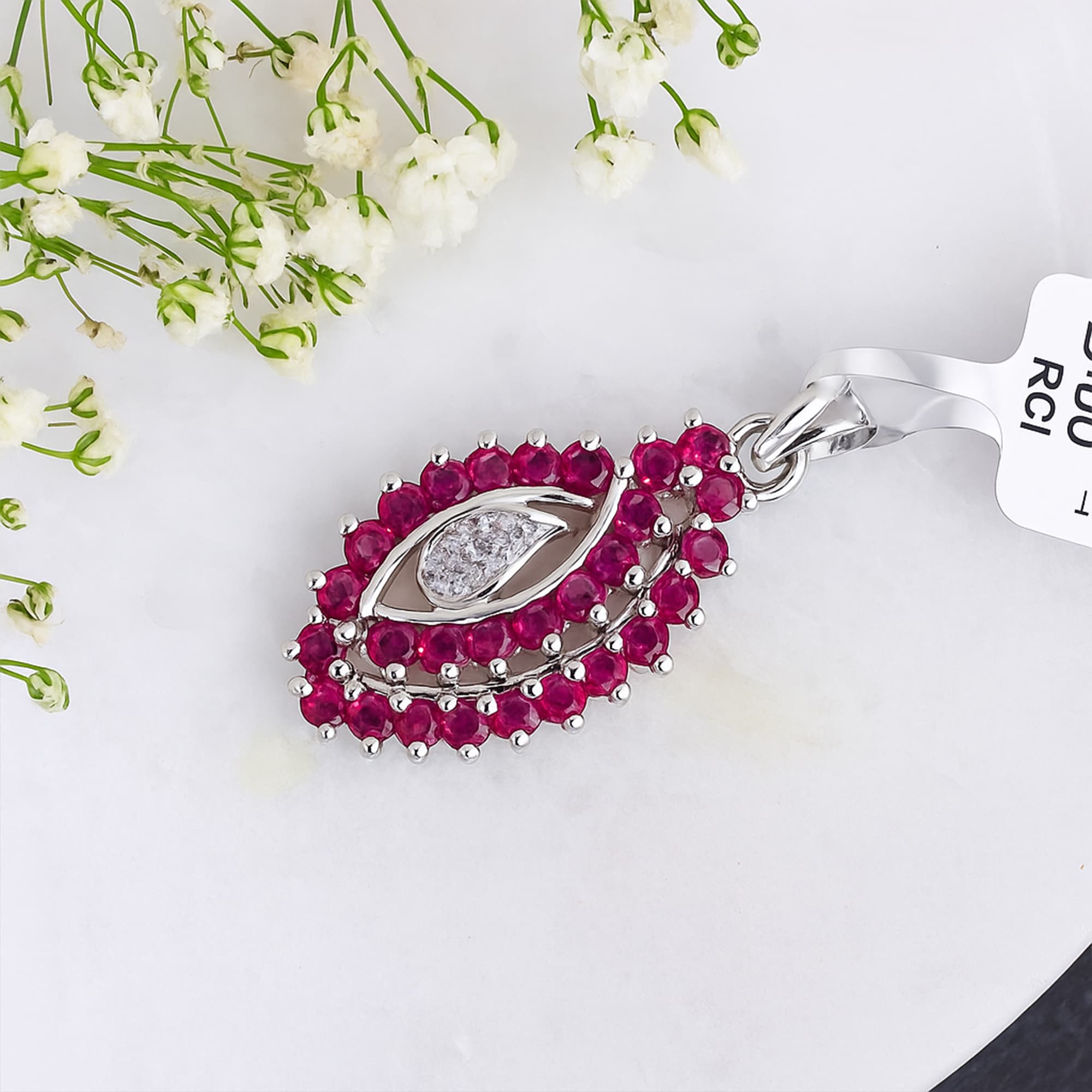 Ruby Leaf Pendant