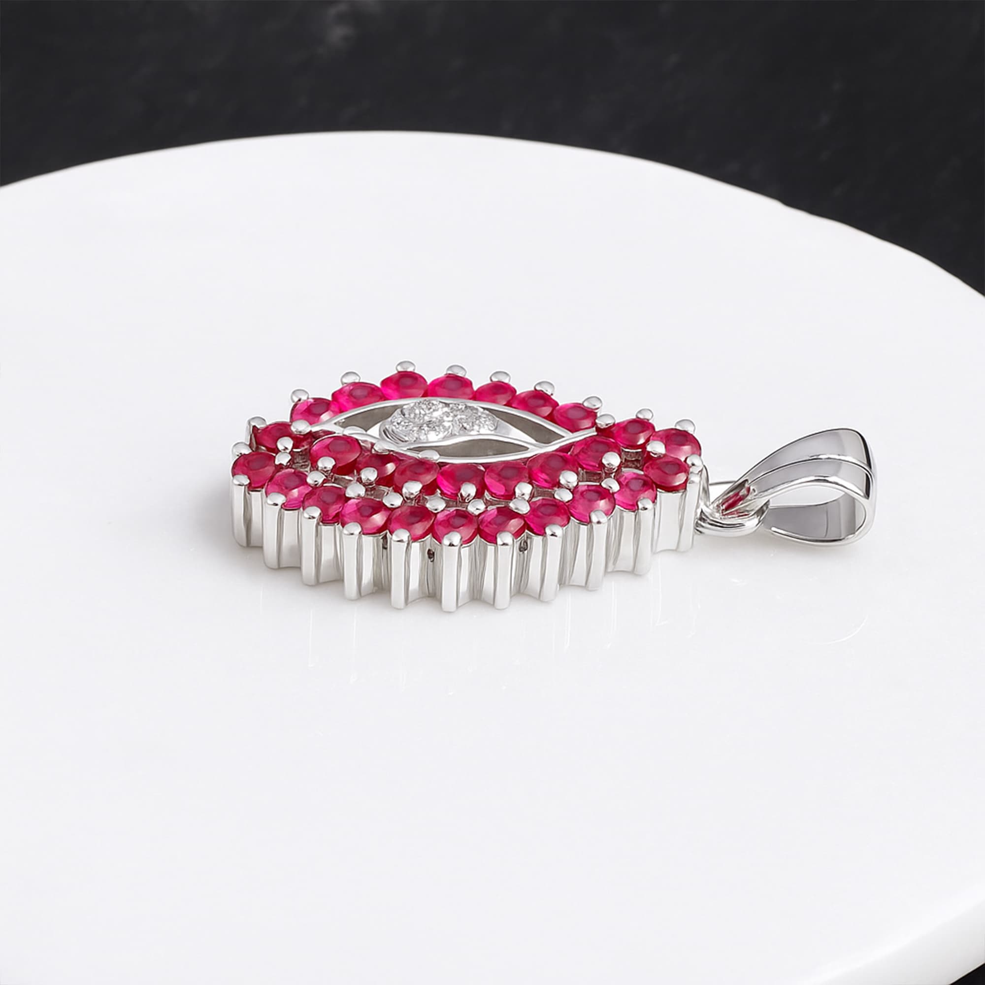 Ruby Leaf Pendant