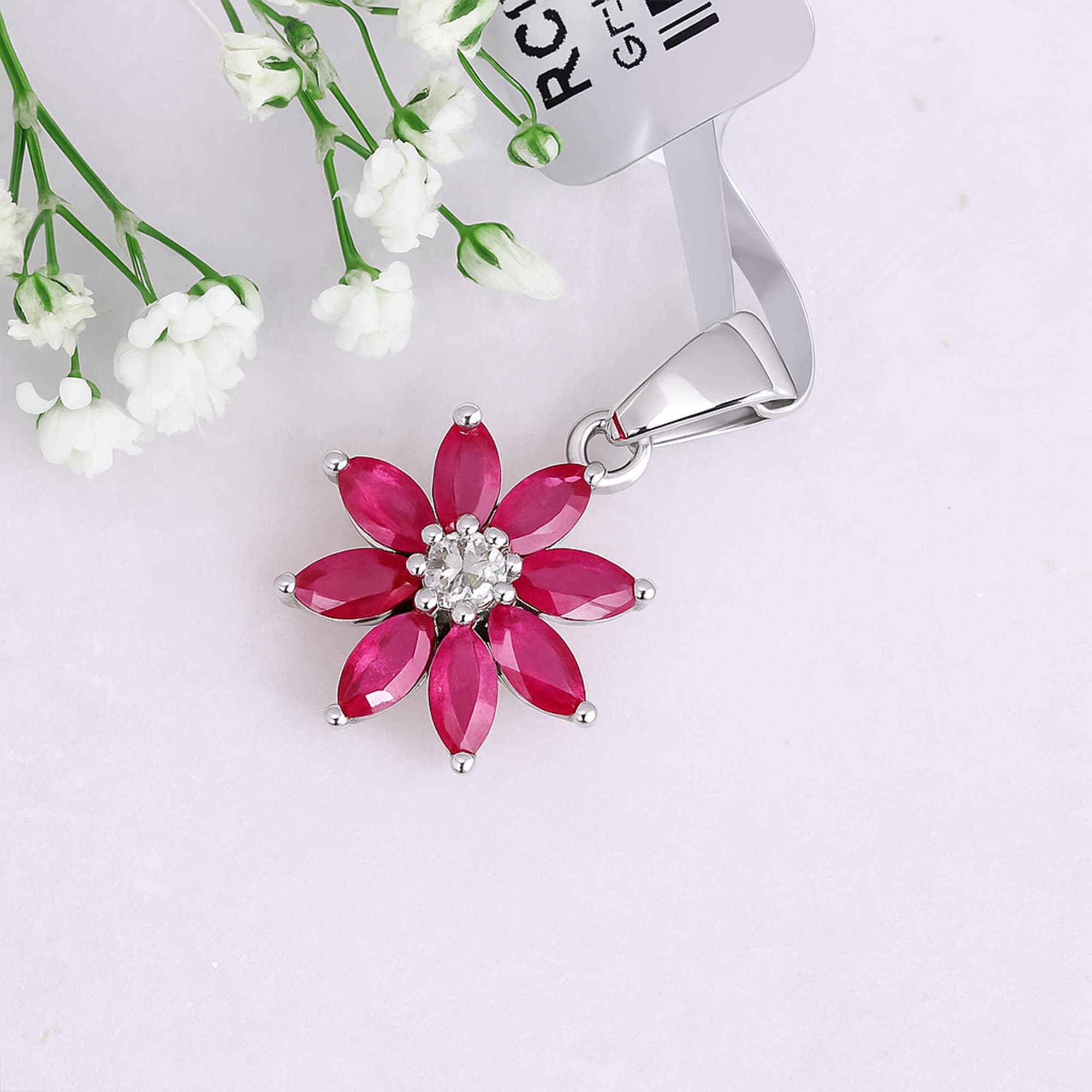 Ruby Petal Pendant