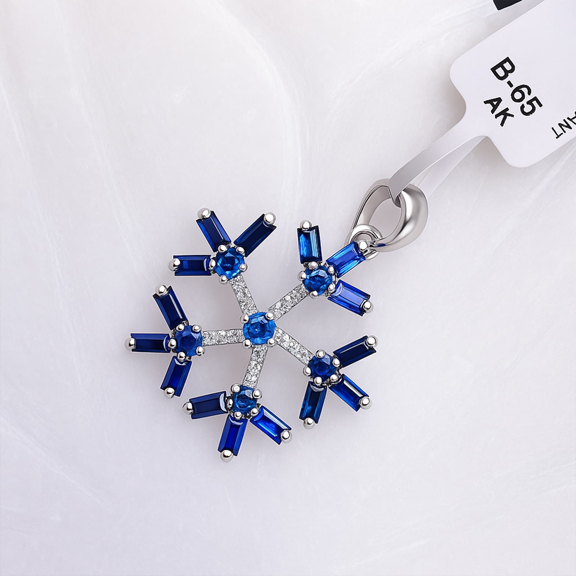 Sapphire Snowflake Pendant