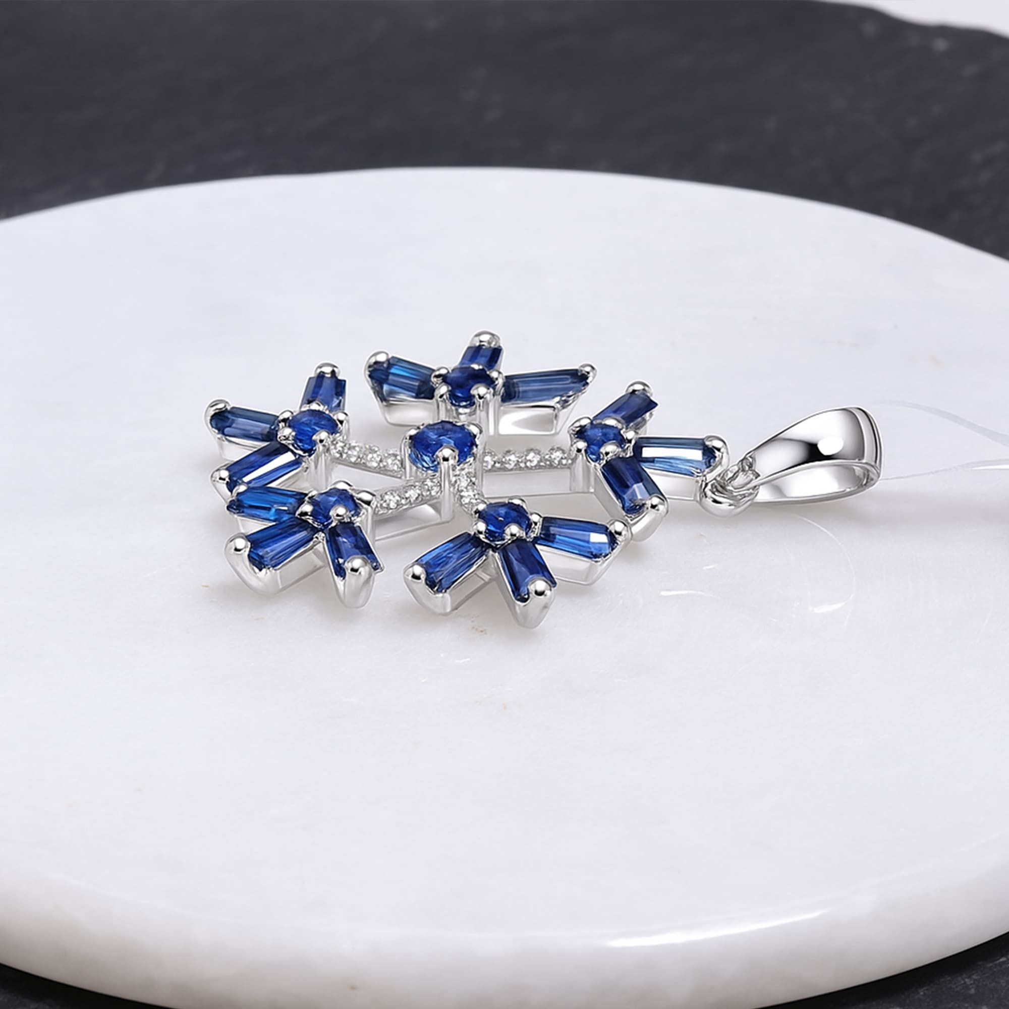 Sapphire Snowflake Pendant