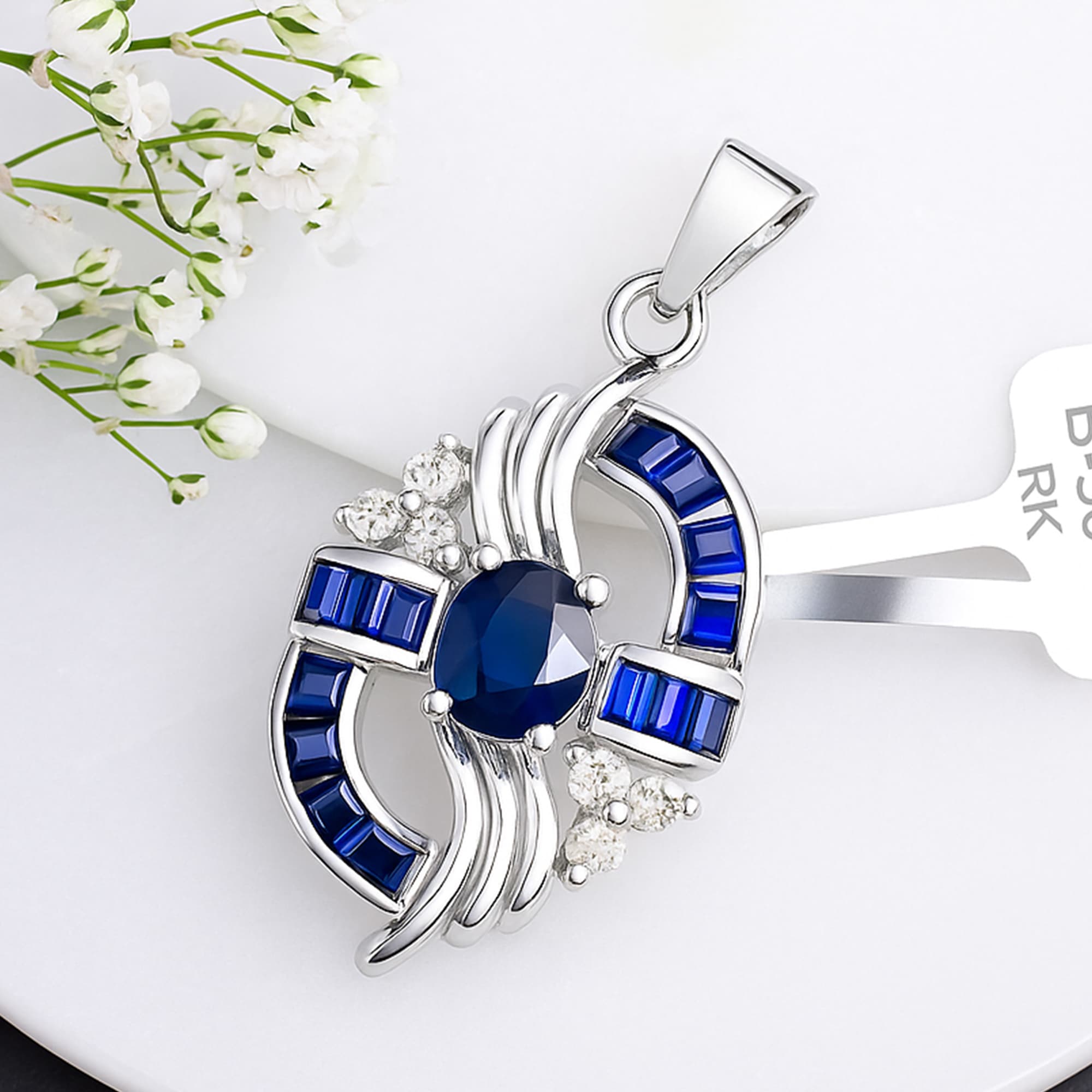 Sapphire Ribbon Pendant