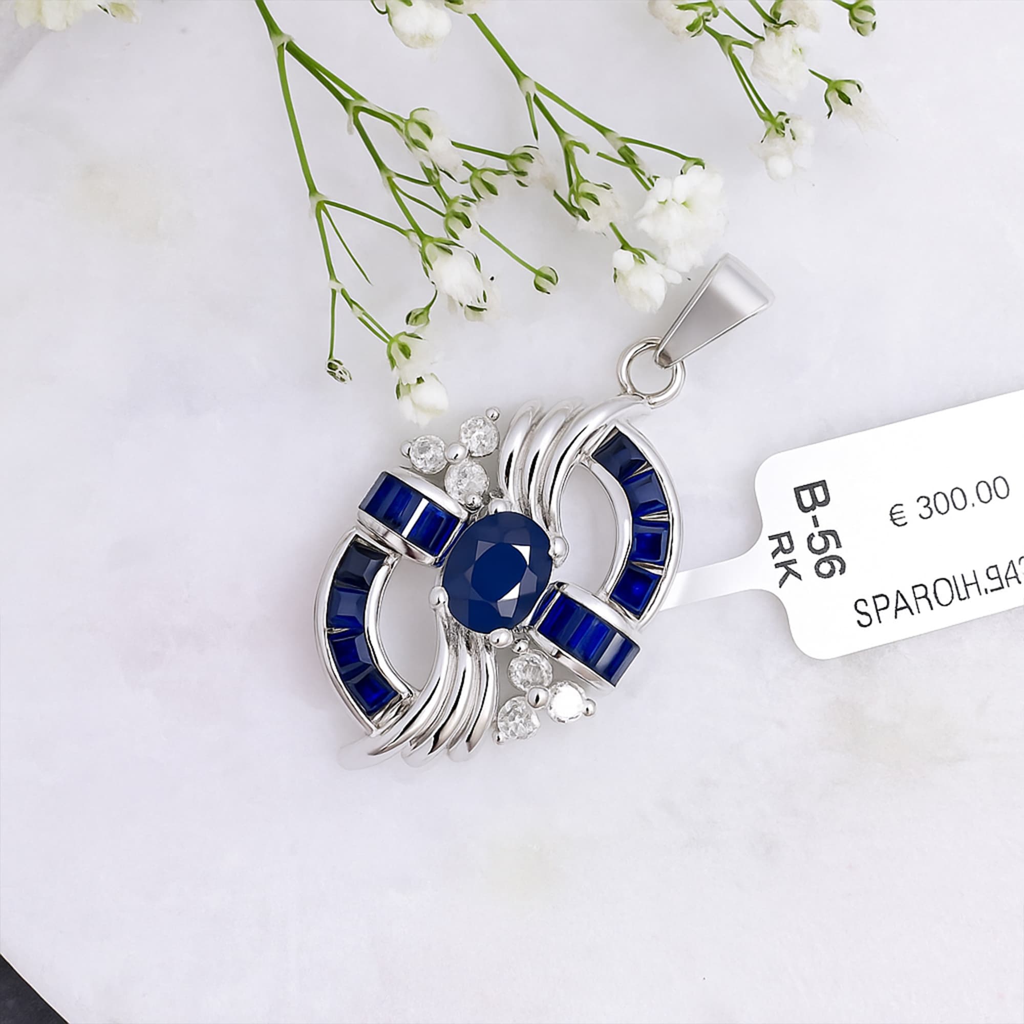 Sapphire Ribbon Pendant