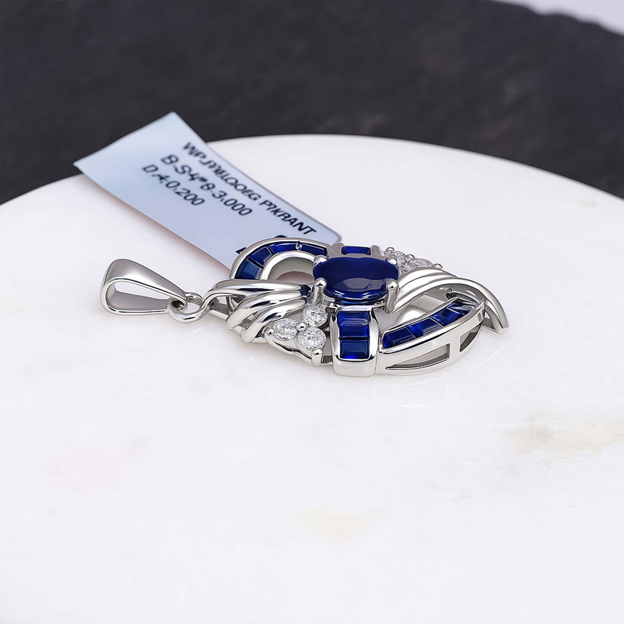 Sapphire Ribbon Pendant