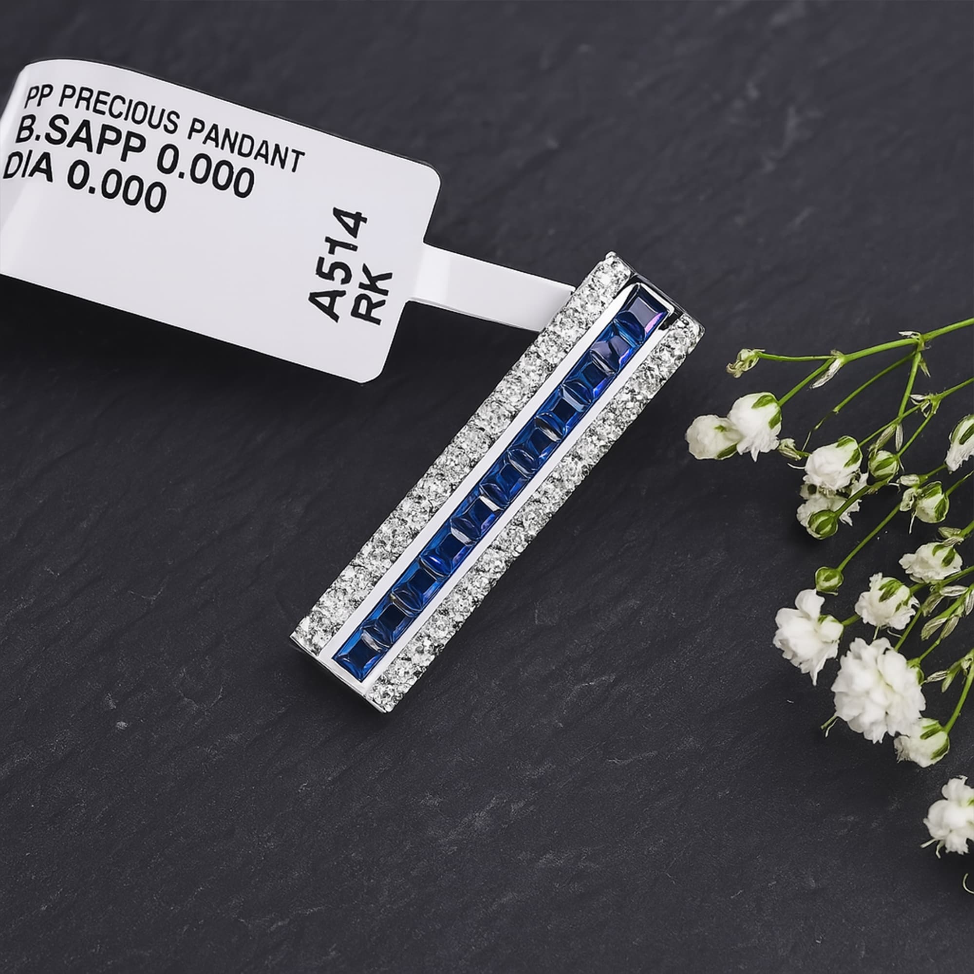 Sapphire Column Pendant