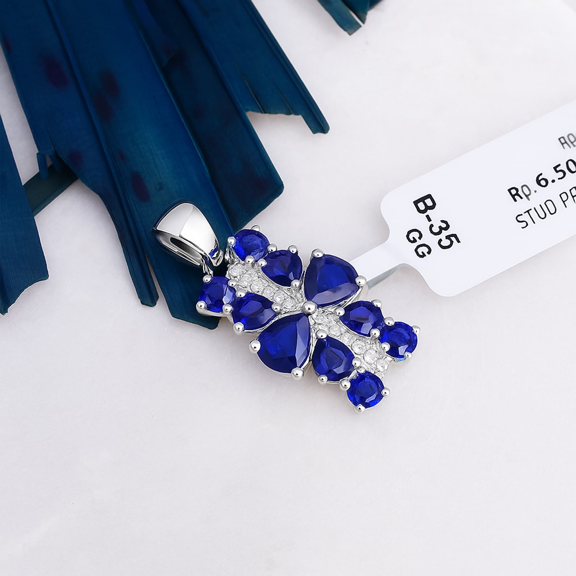 Sapphire Flutter Pendant alternate view