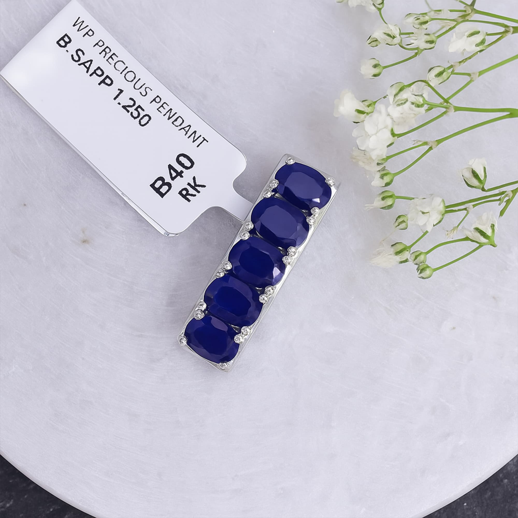 Sapphire Flutter Pendant alternate view
