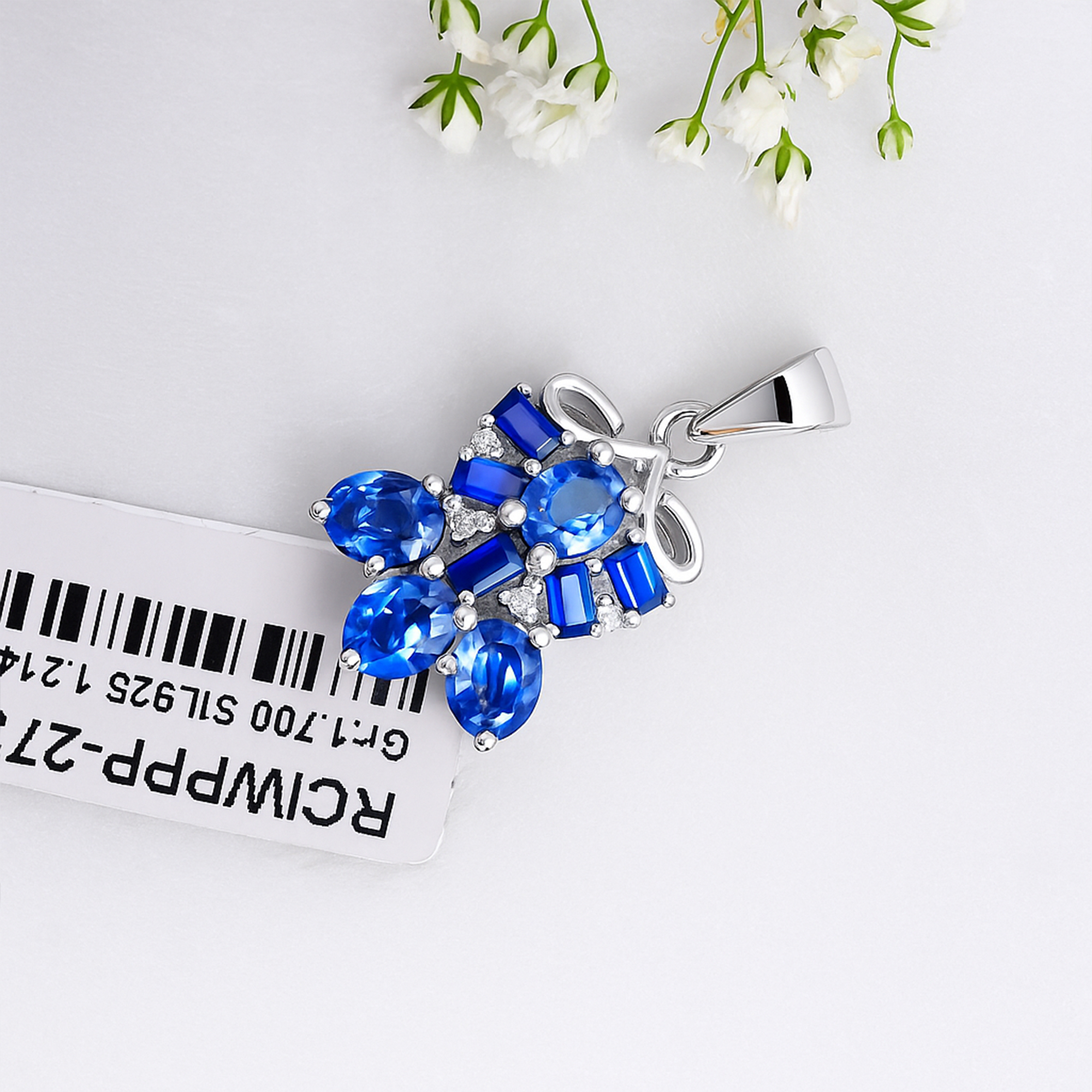 Sapphire Vine Pendant alternate view