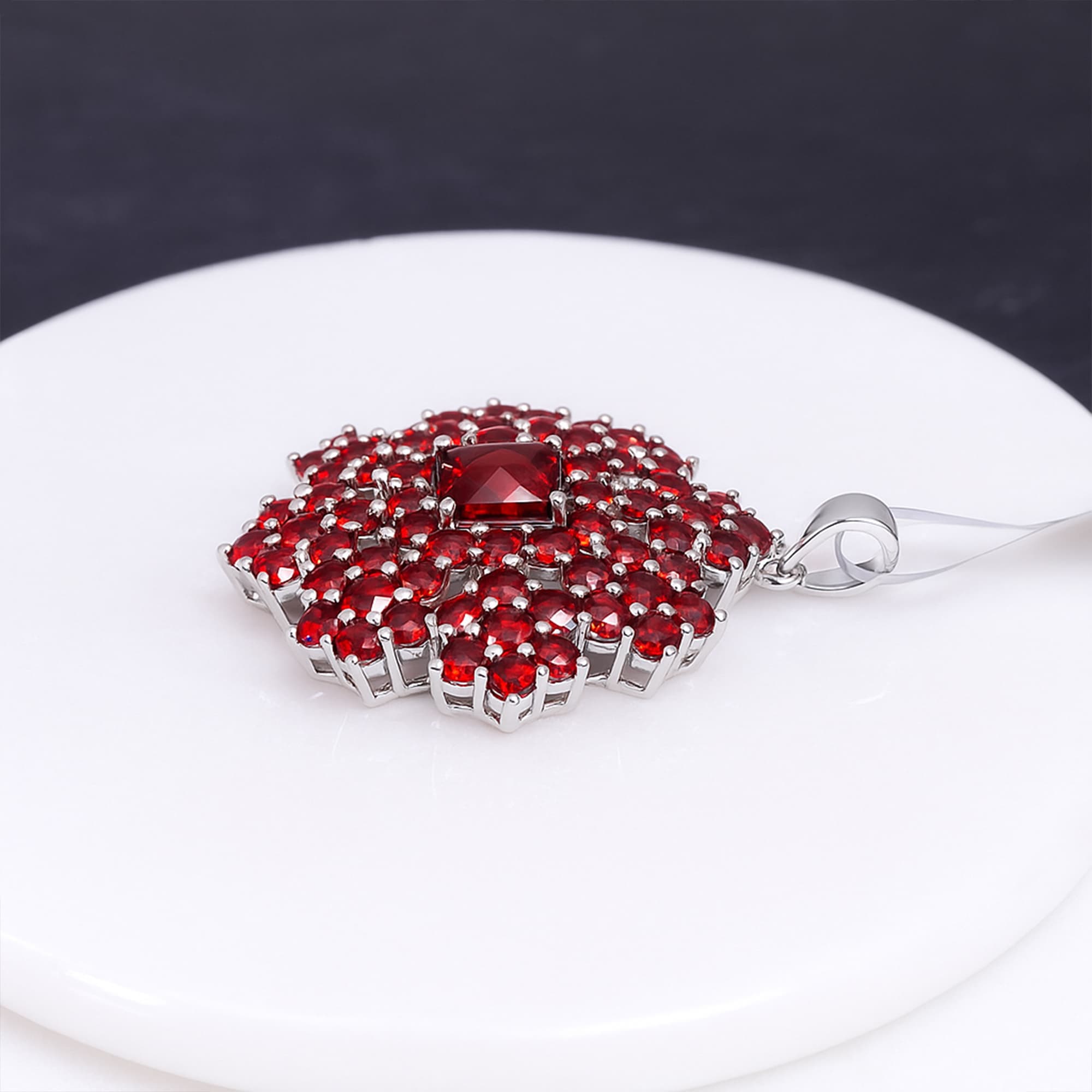 Garnet Mandala Pendant