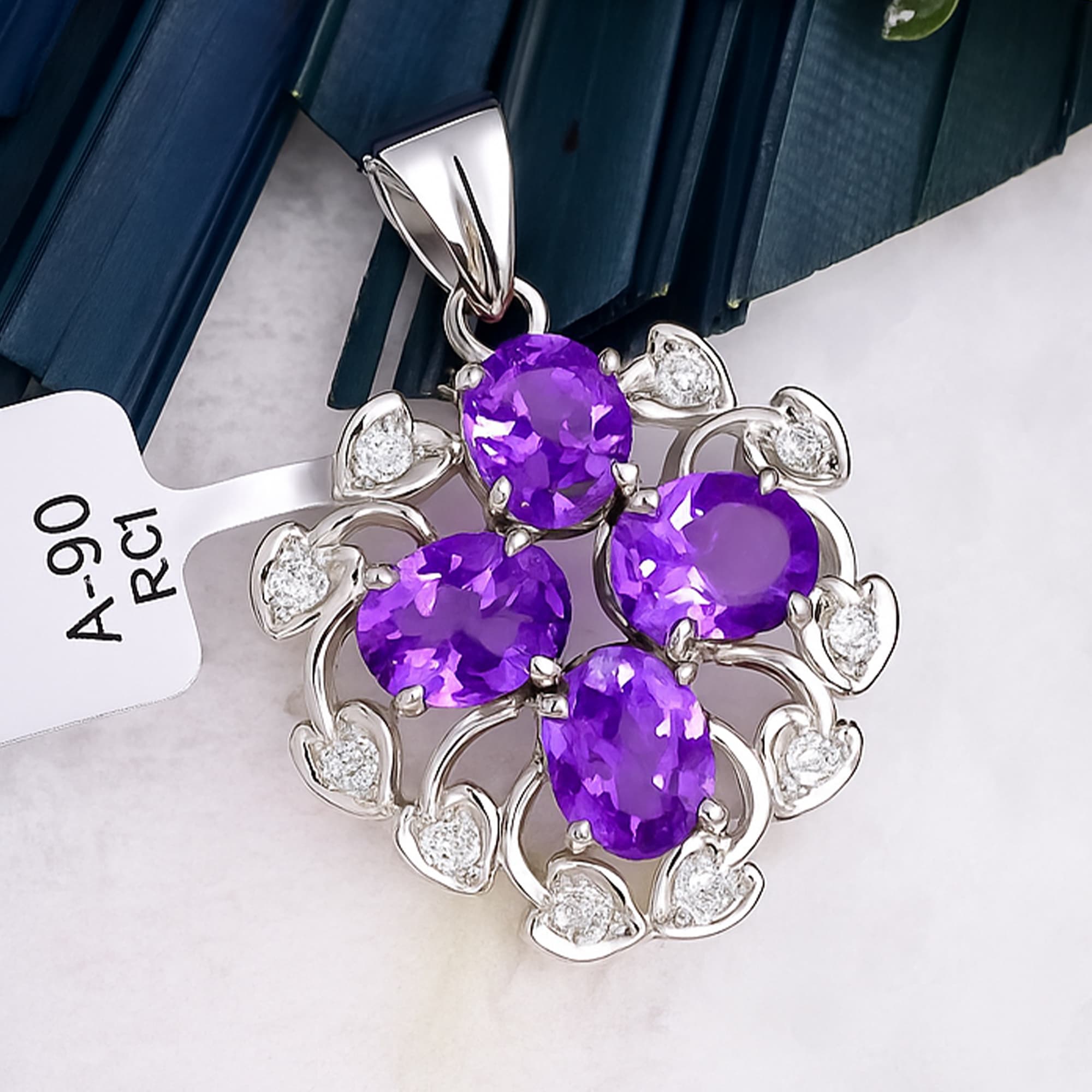 Amethyst Petal Pendant