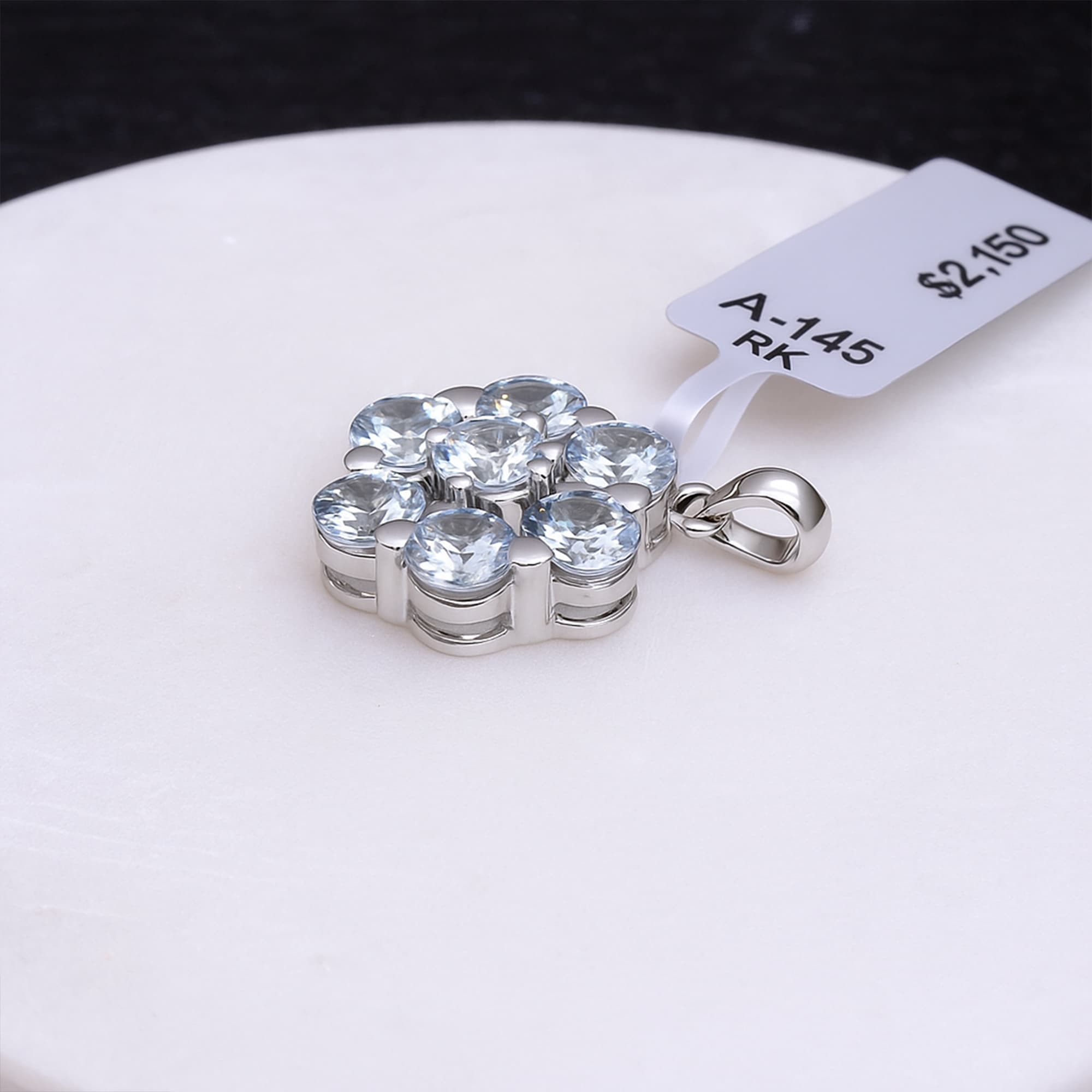 Crystal Bloom Aquamarine Cluster Pendant