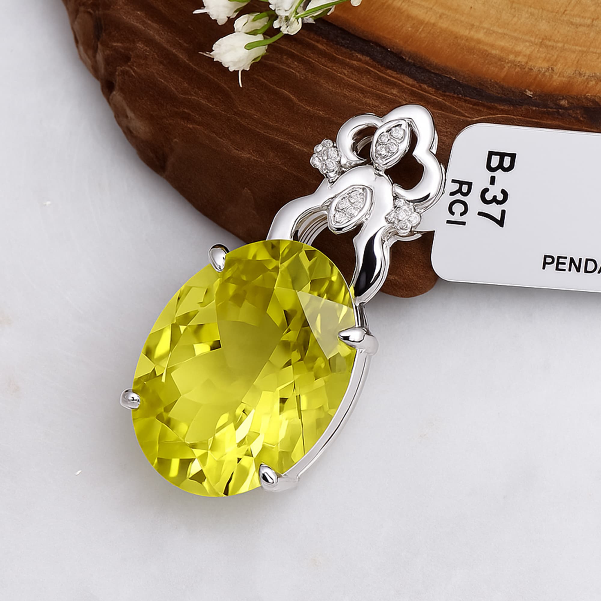 Citrine Glow Lemon Quartz Statement Pendant