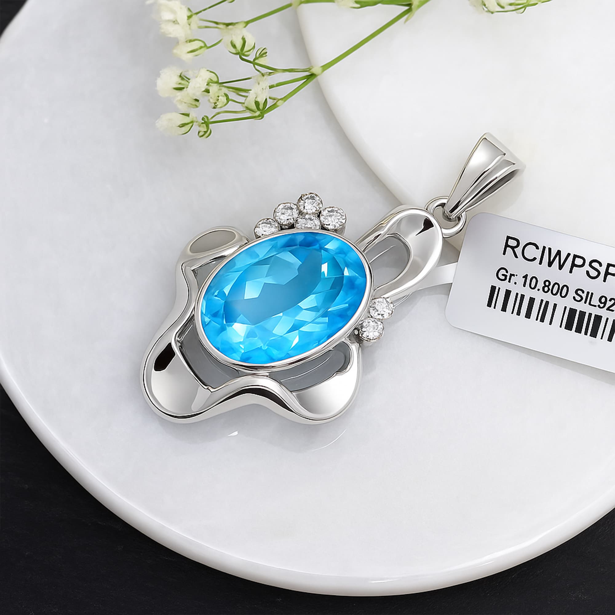 Ocean Grace Blue Topaz Pendant alternate view