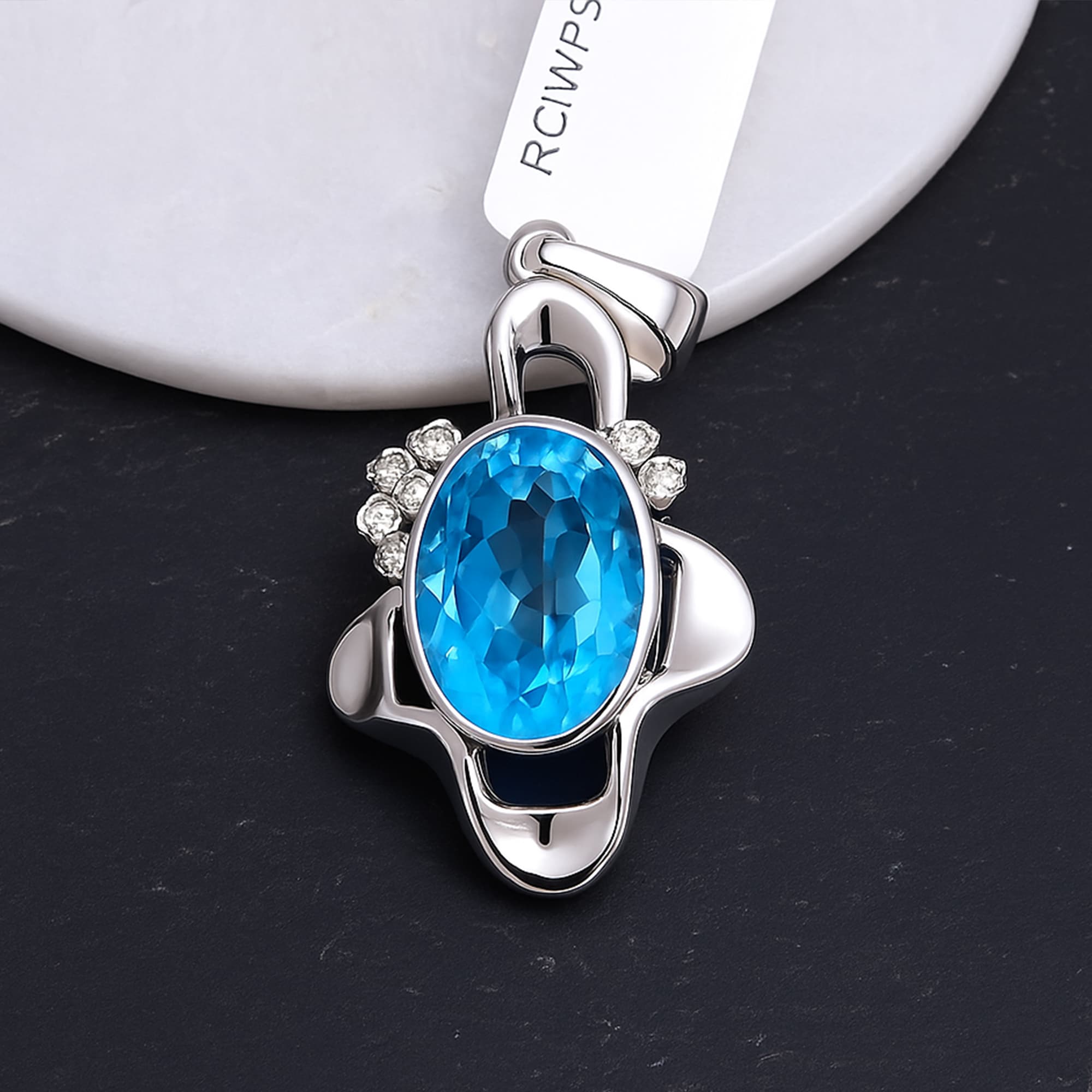 Ocean Grace Blue Topaz Pendant