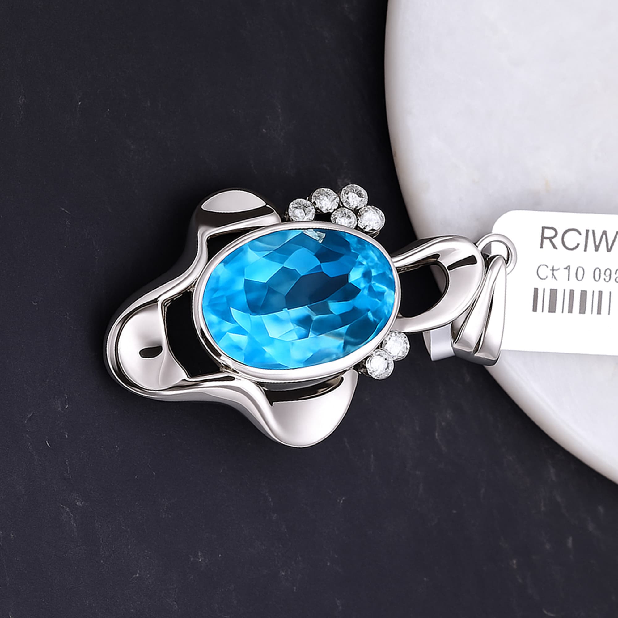 Ocean Grace Blue Topaz Pendant