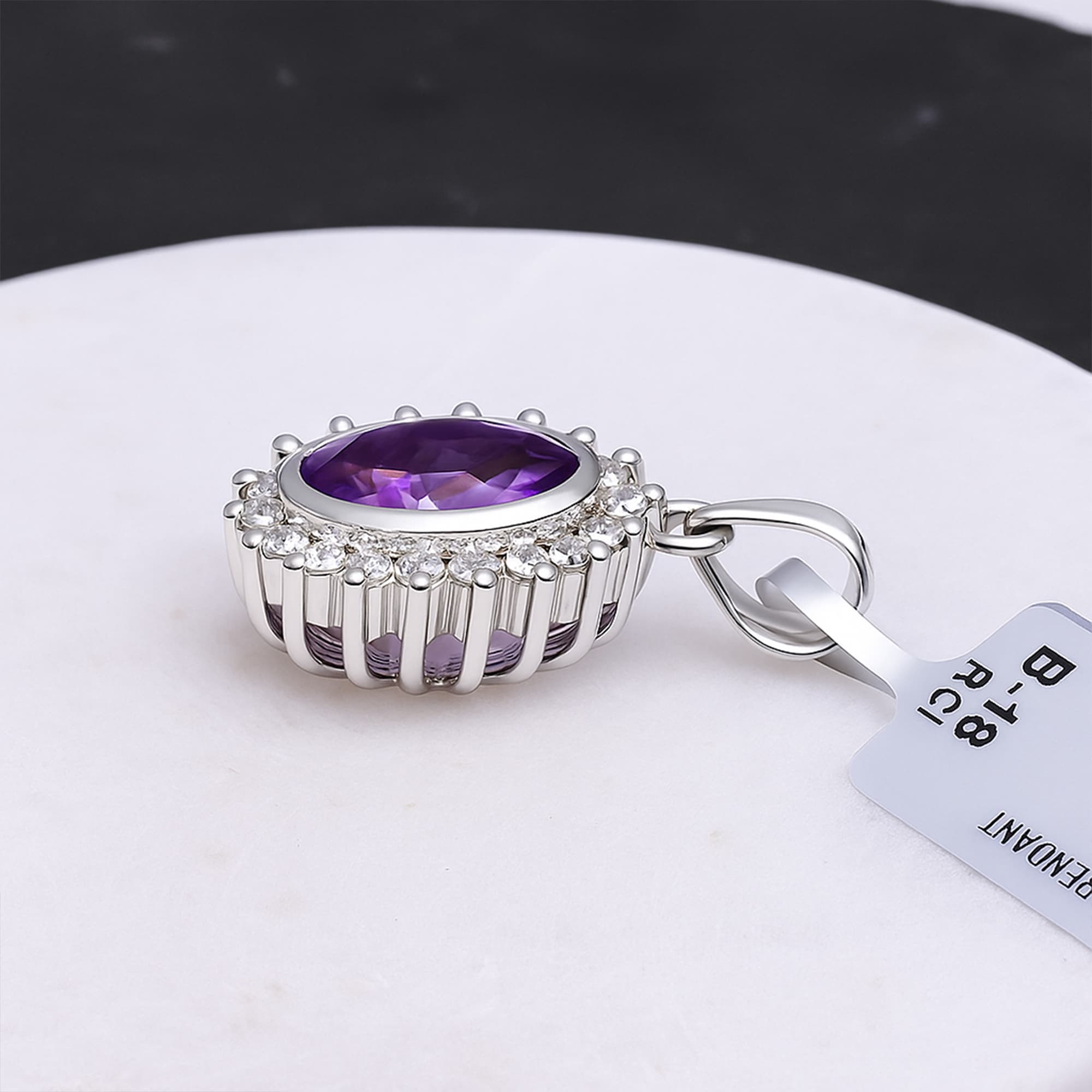 Royal Aura Amethyst Halo Pendant