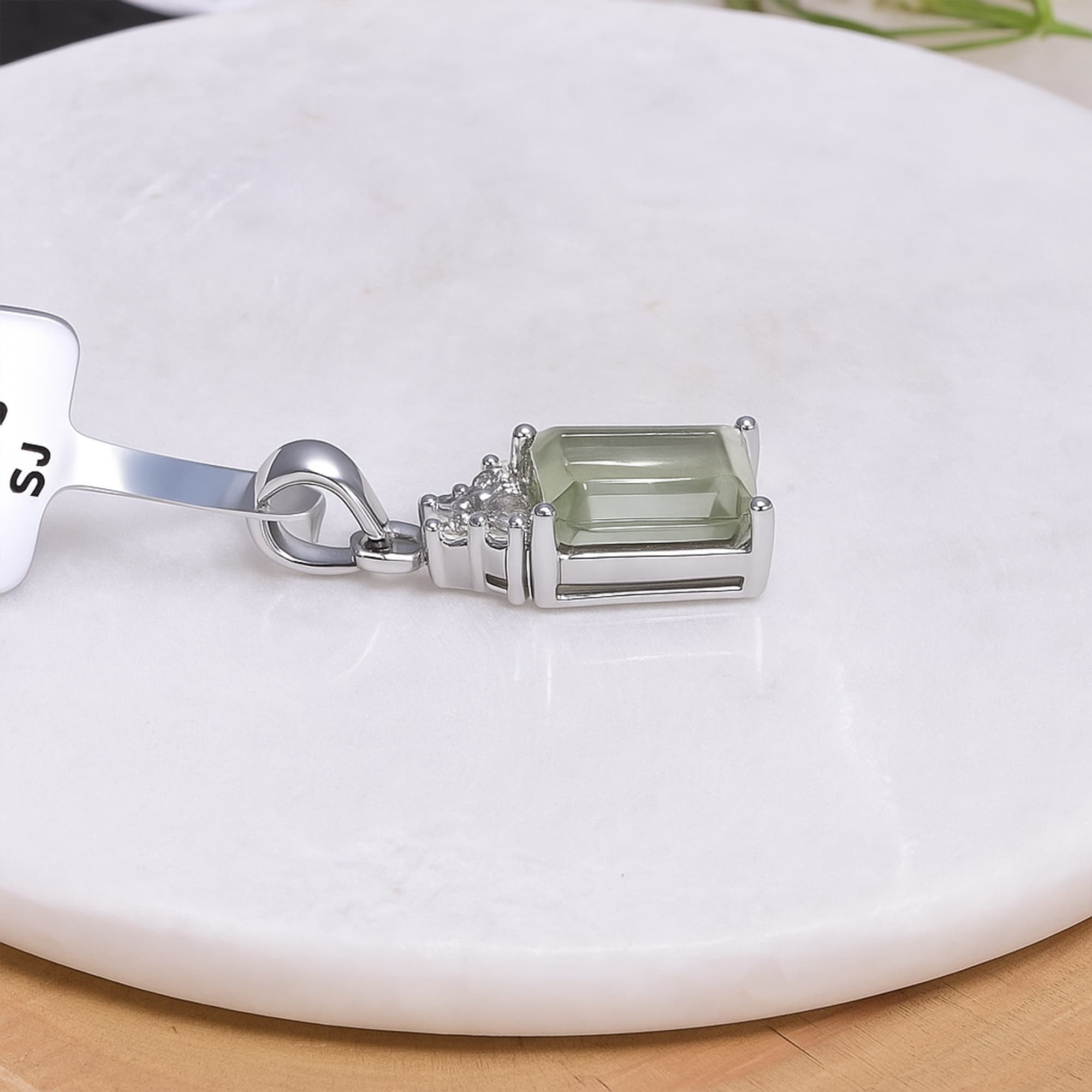 Crystal Bloom Prasiolite Diamond Pendant