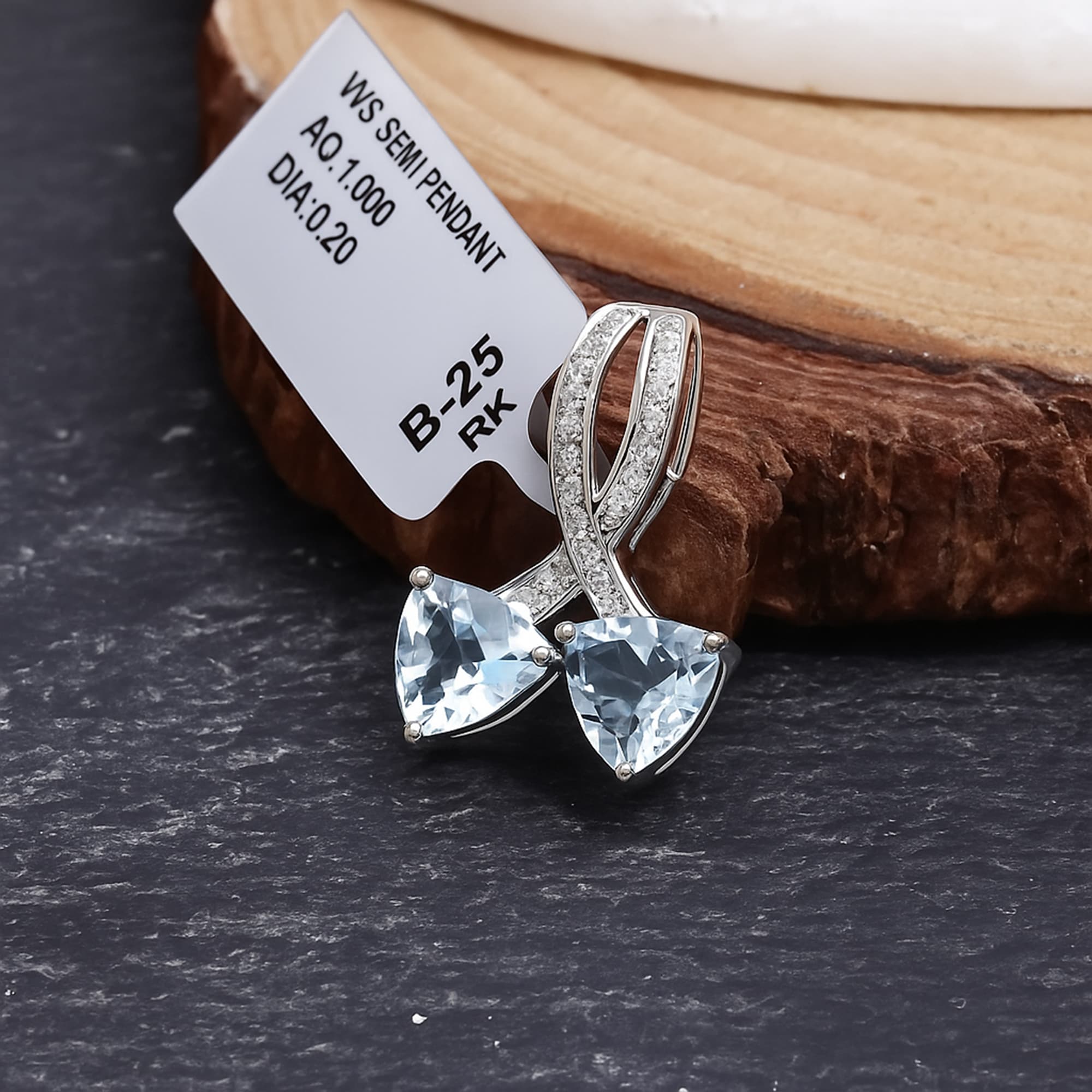 Ocean Breeze Aquamarine Infinity Pendant
