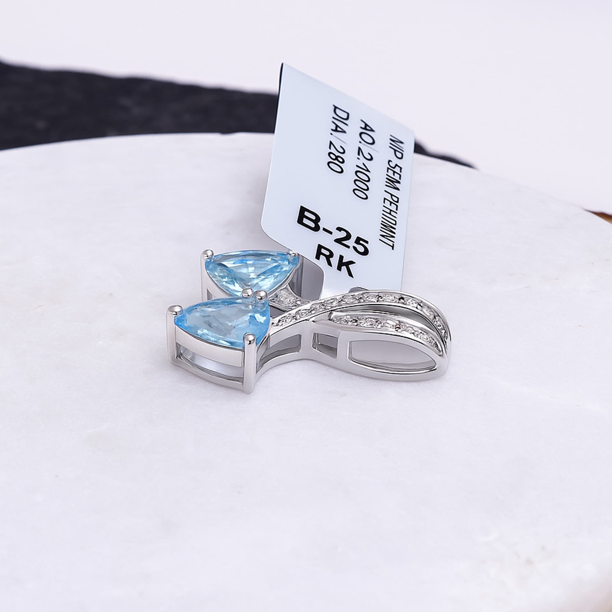 Ocean Breeze Aquamarine Infinity Pendant