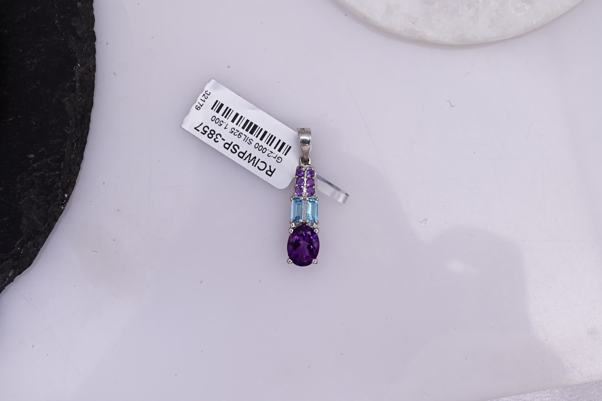 Harmony Duo Amethyst & Blue Topaz Pendant