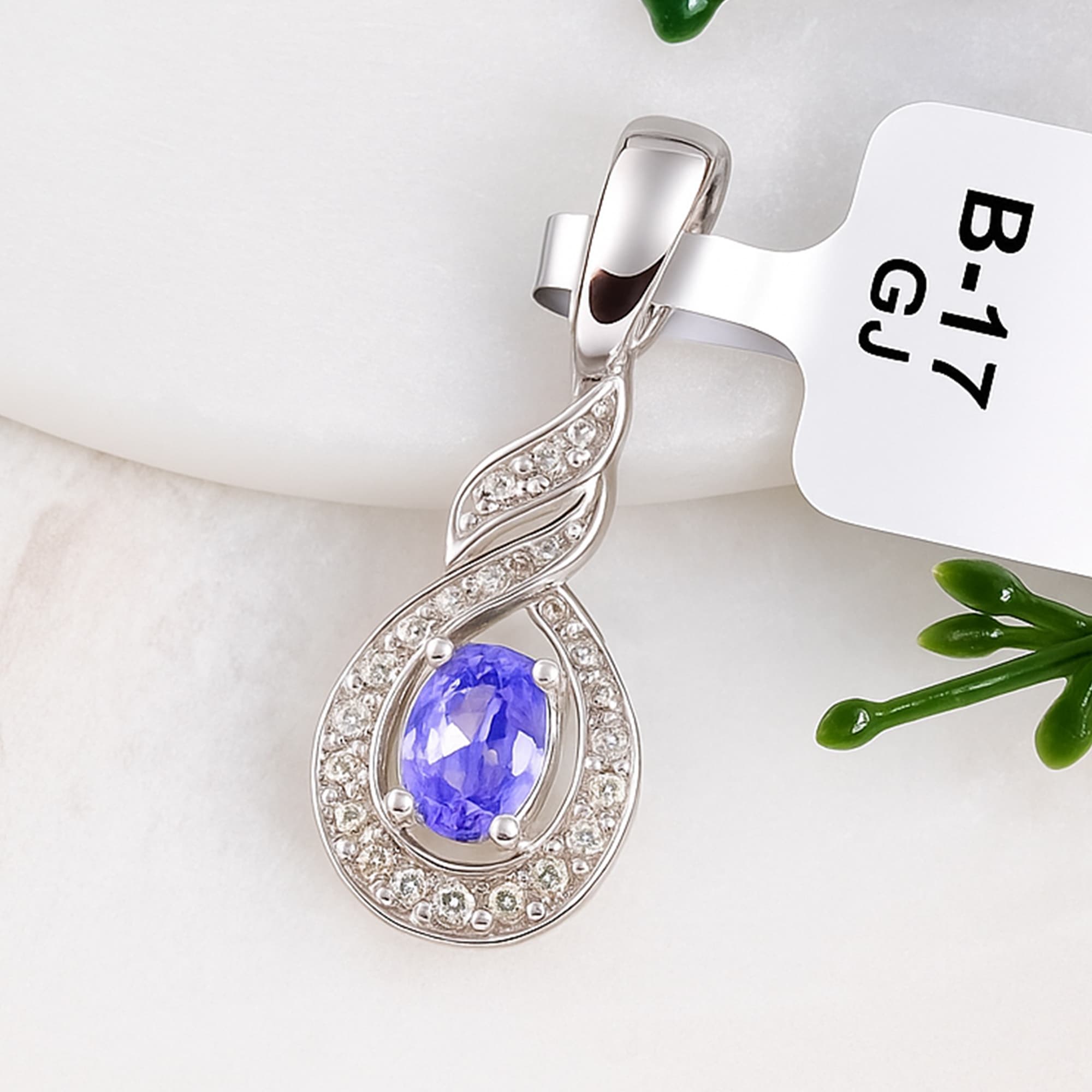 Twilight Halo Tanzanite Pendant