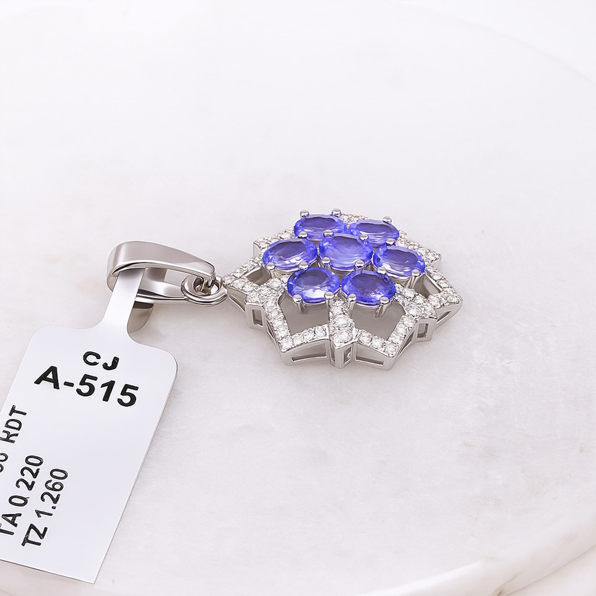 Royal Tanzanite Snowflake Pendant