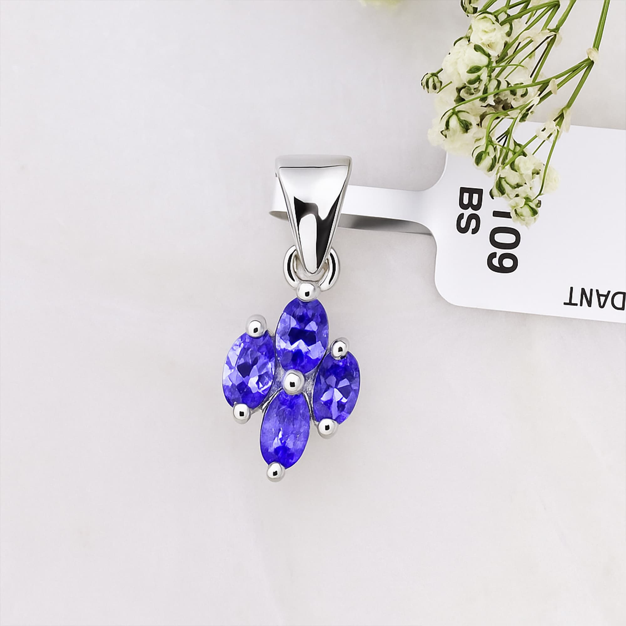 Petal Tanzanite Floral Pendant