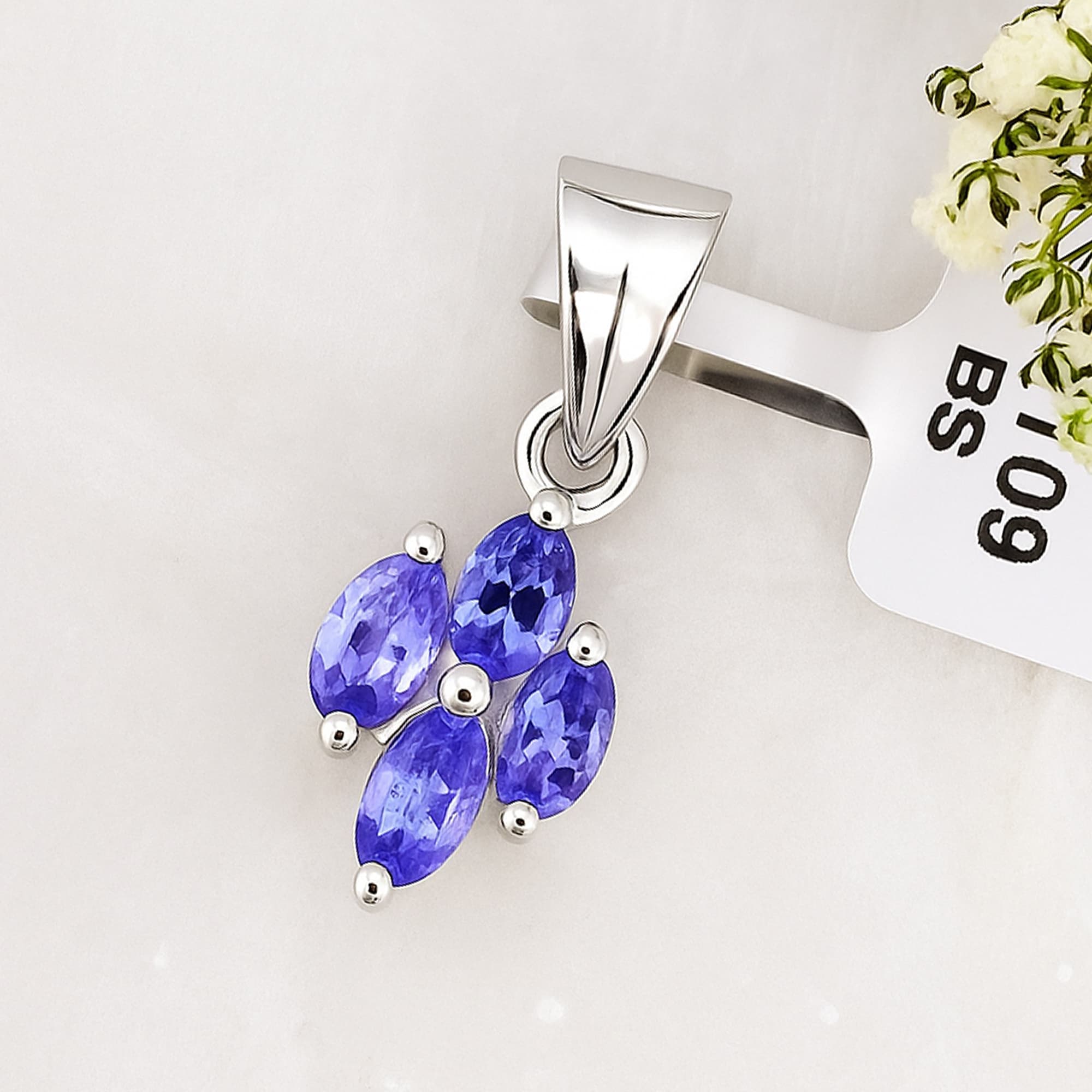 Petal Tanzanite Floral Pendant