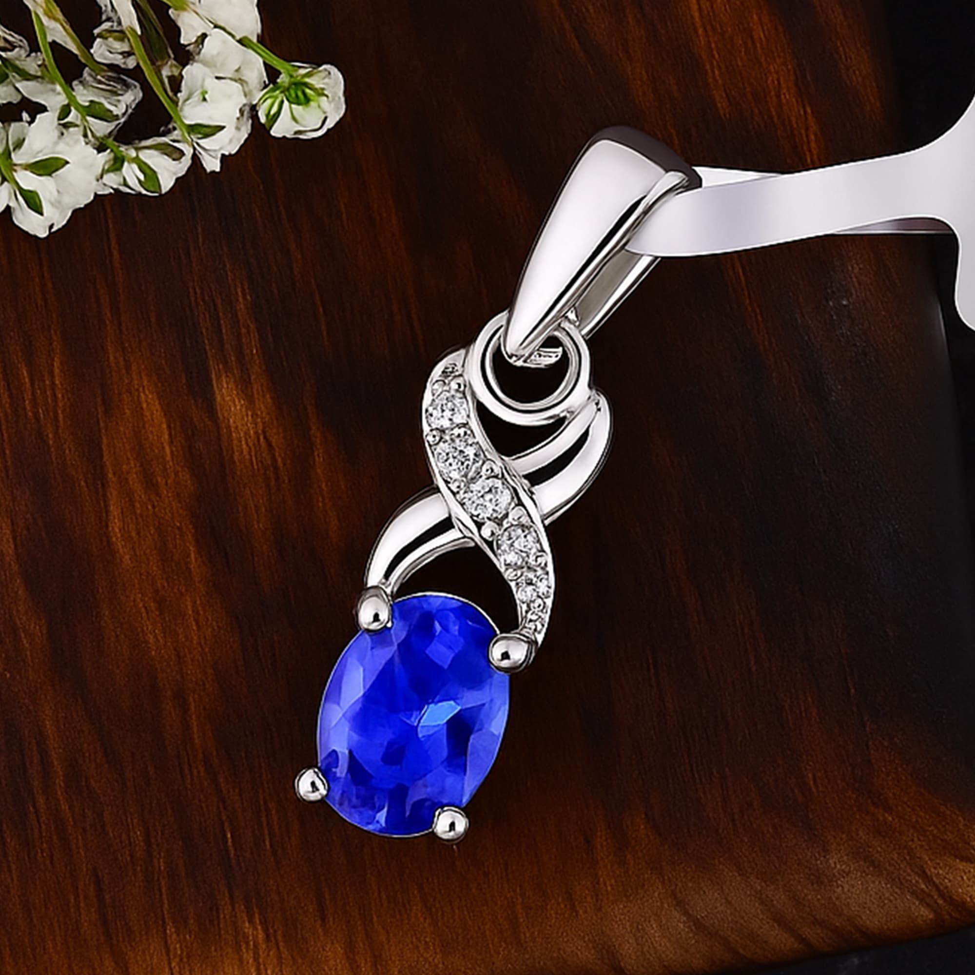 Celestial Blue Sapphire Drop Pendant