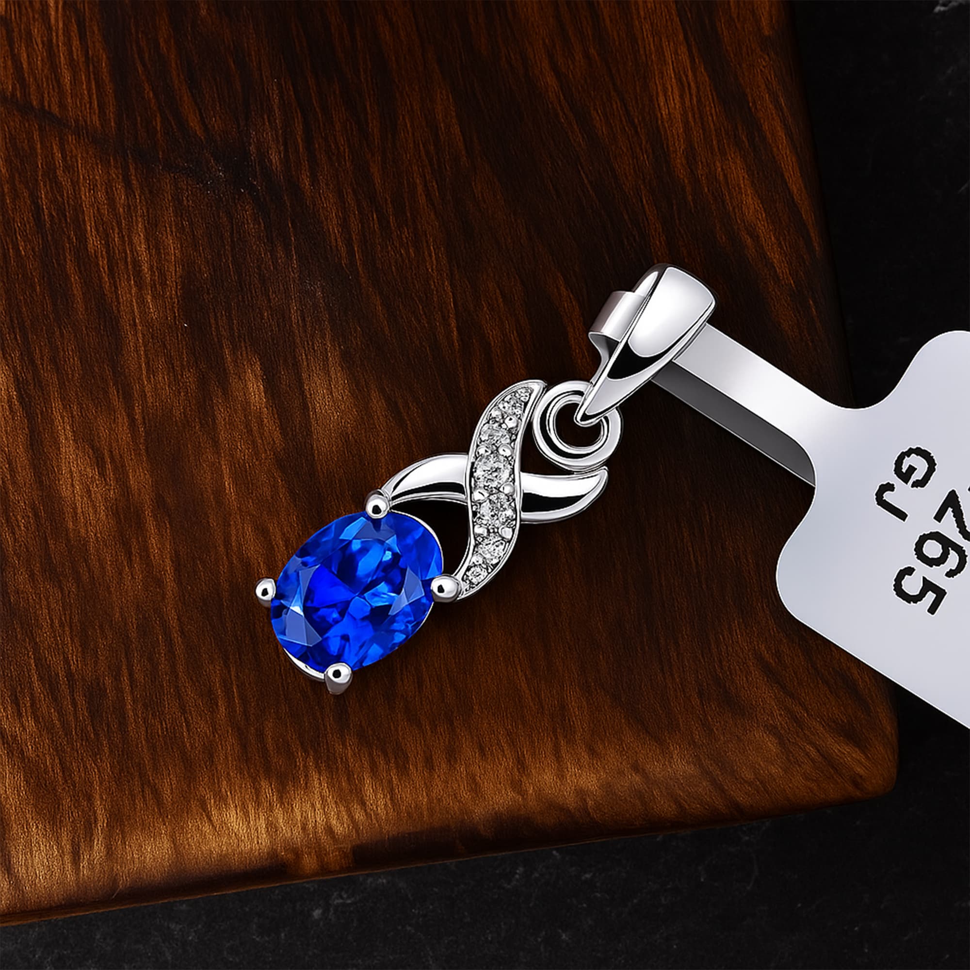 Celestial Blue Sapphire Drop Pendant