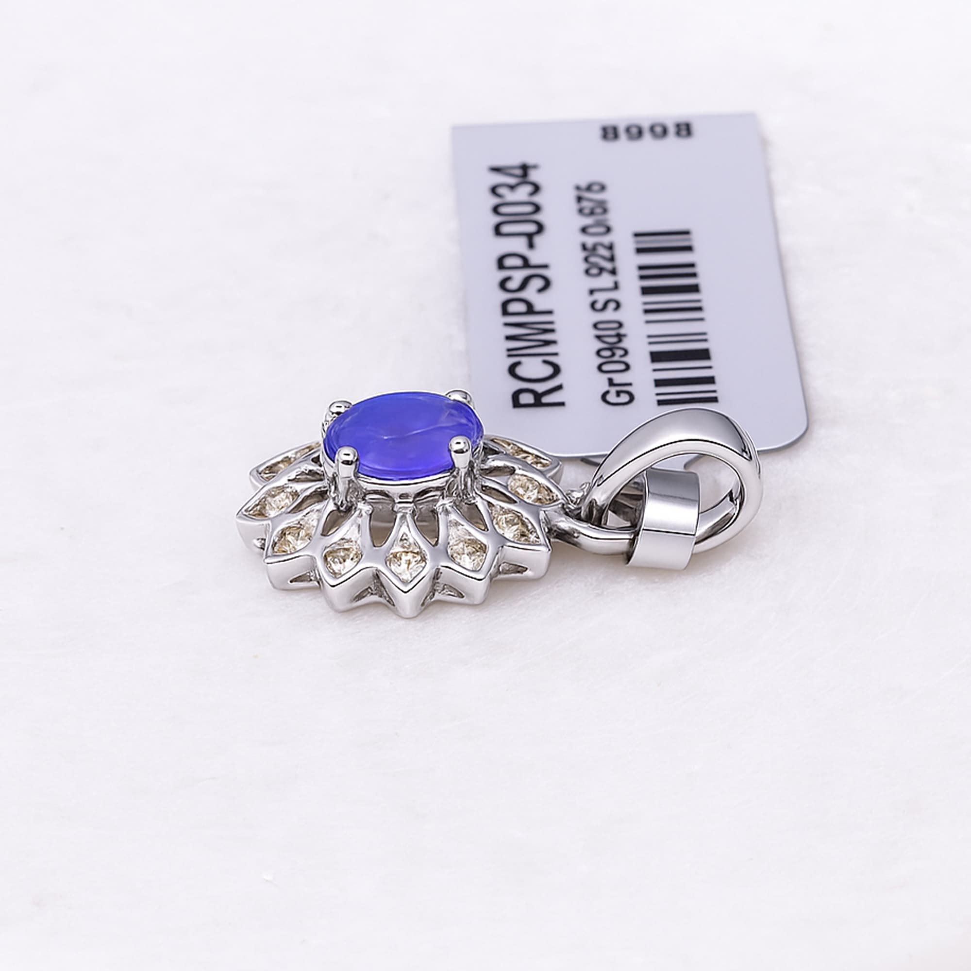 Tanzanite Blossom Halo Pendant
