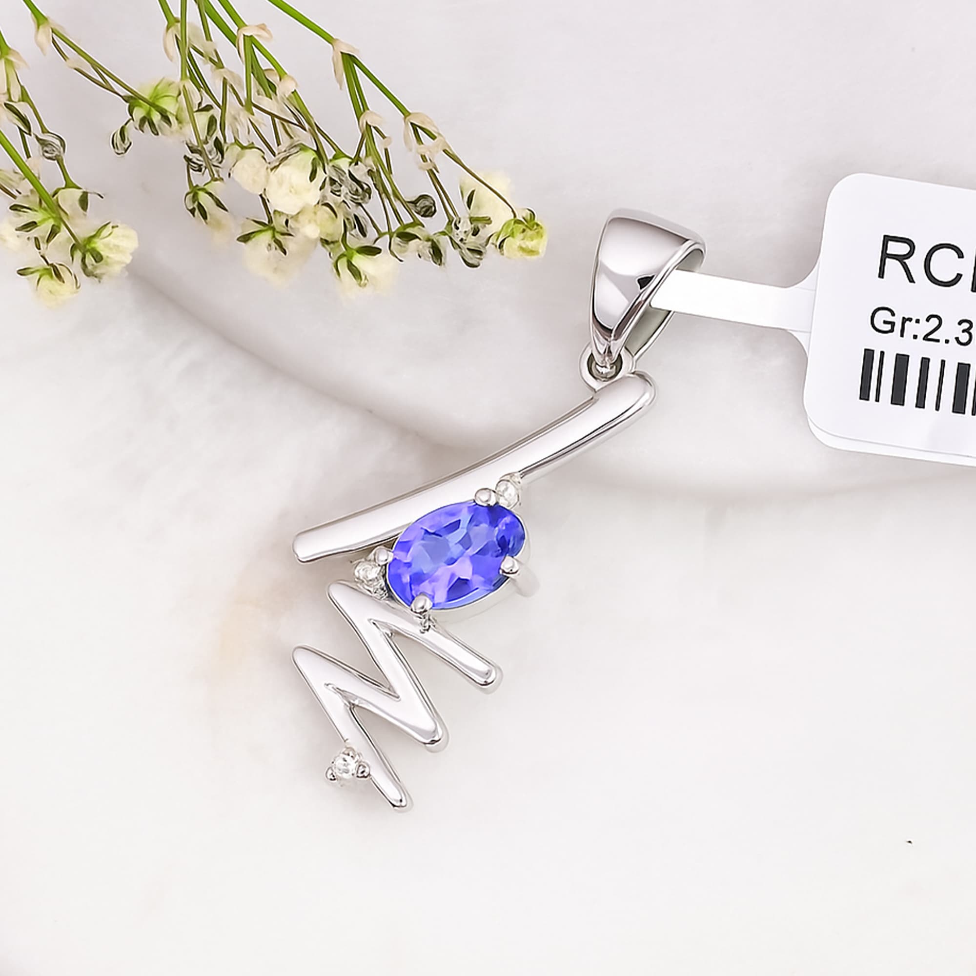 Modern Tanzanite Love Pendant
