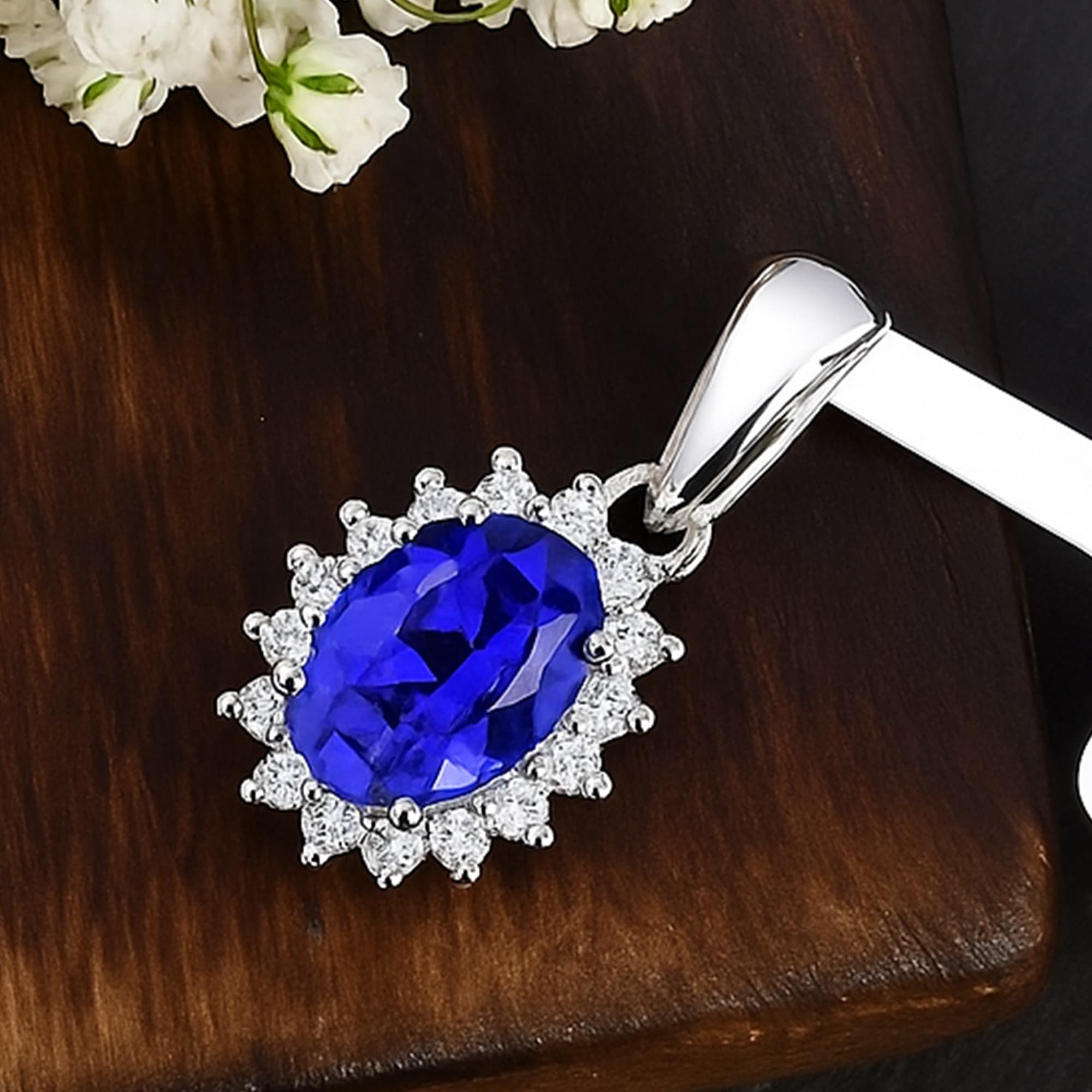 Royal Halo Tanzanite Pendant