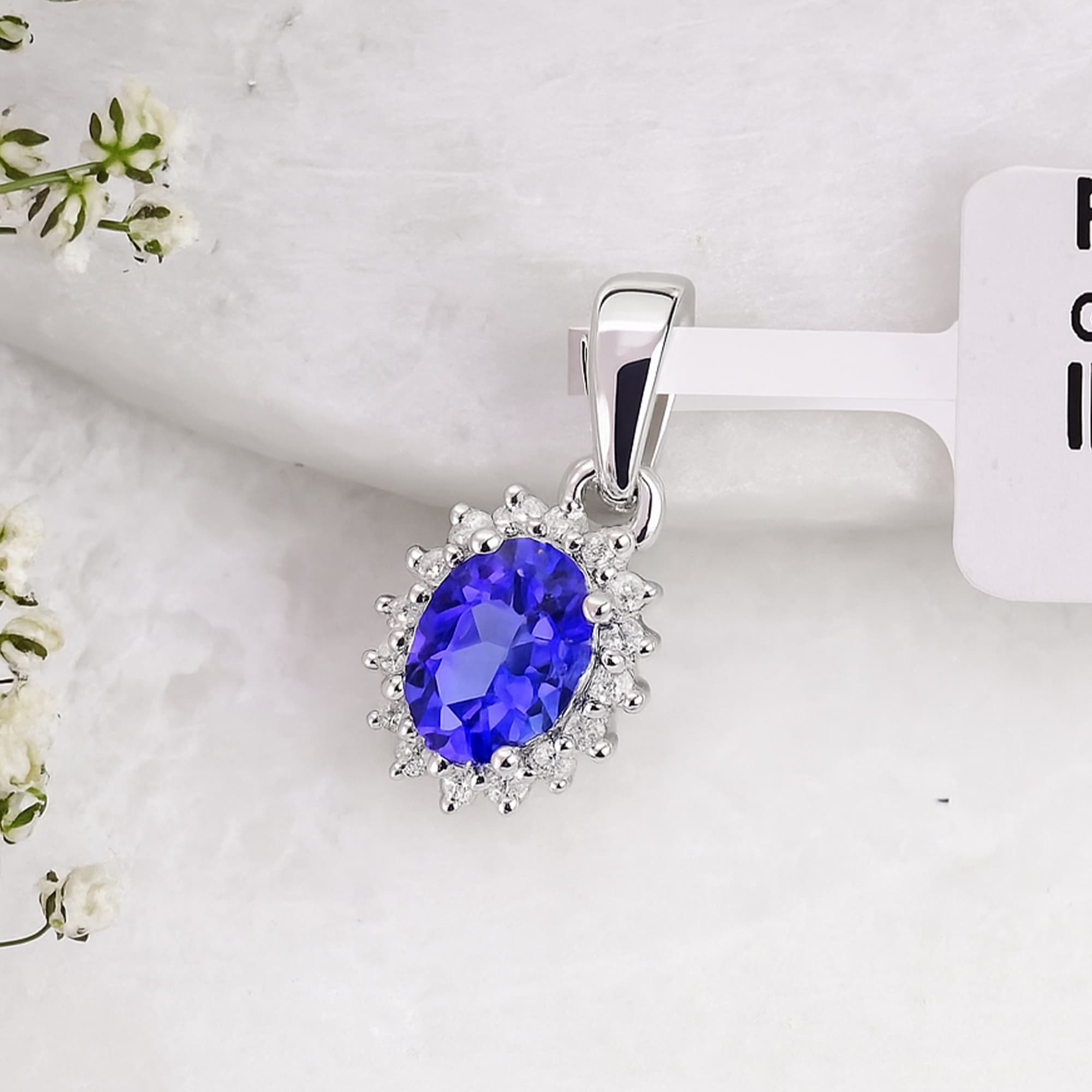 Royal Halo Tanzanite Pendant alternate view