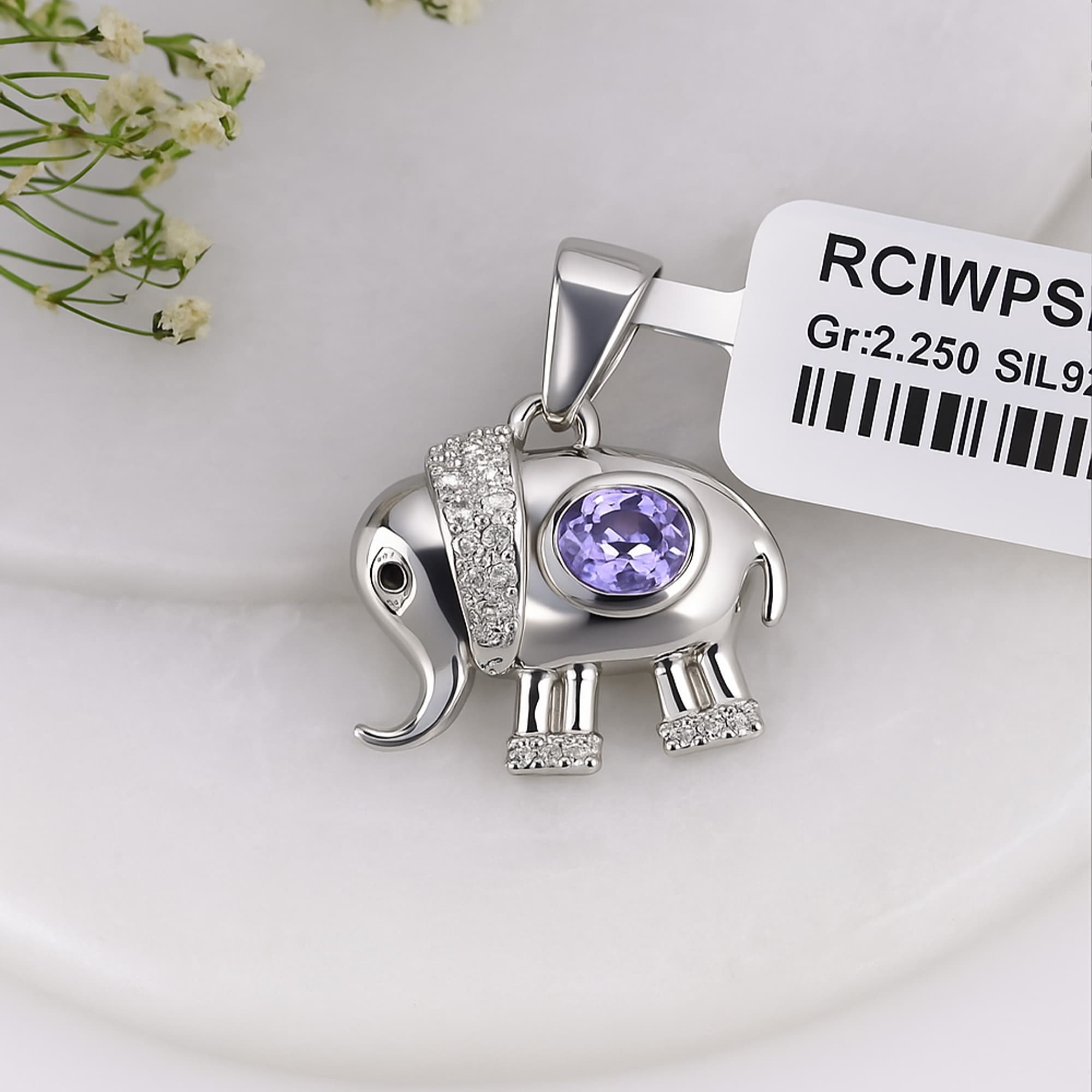 Lucky Tanzanite Elephant Pendant