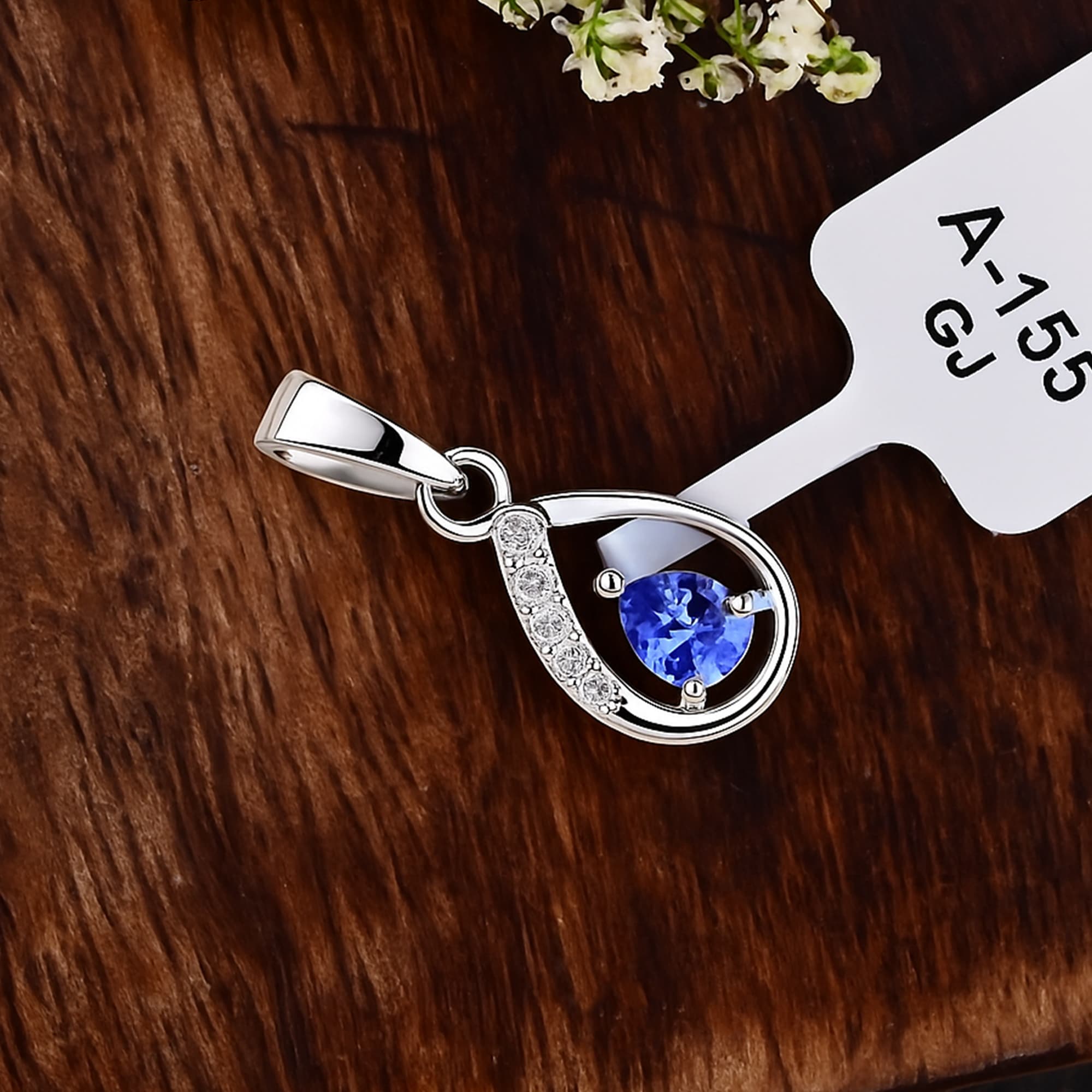 Celestial Tanzanite Teardrop Pendant alternate view