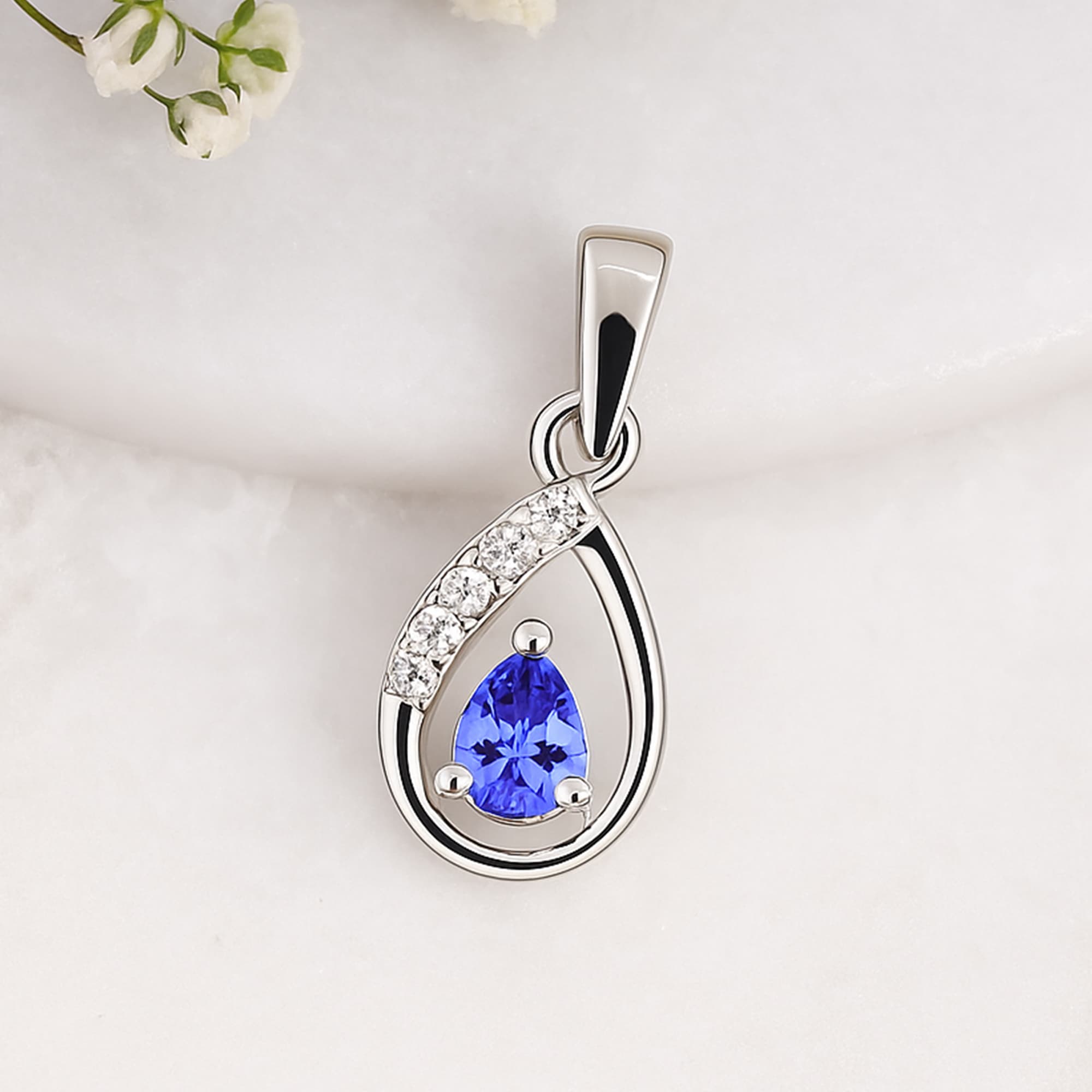 Celestial Tanzanite Teardrop Pendant