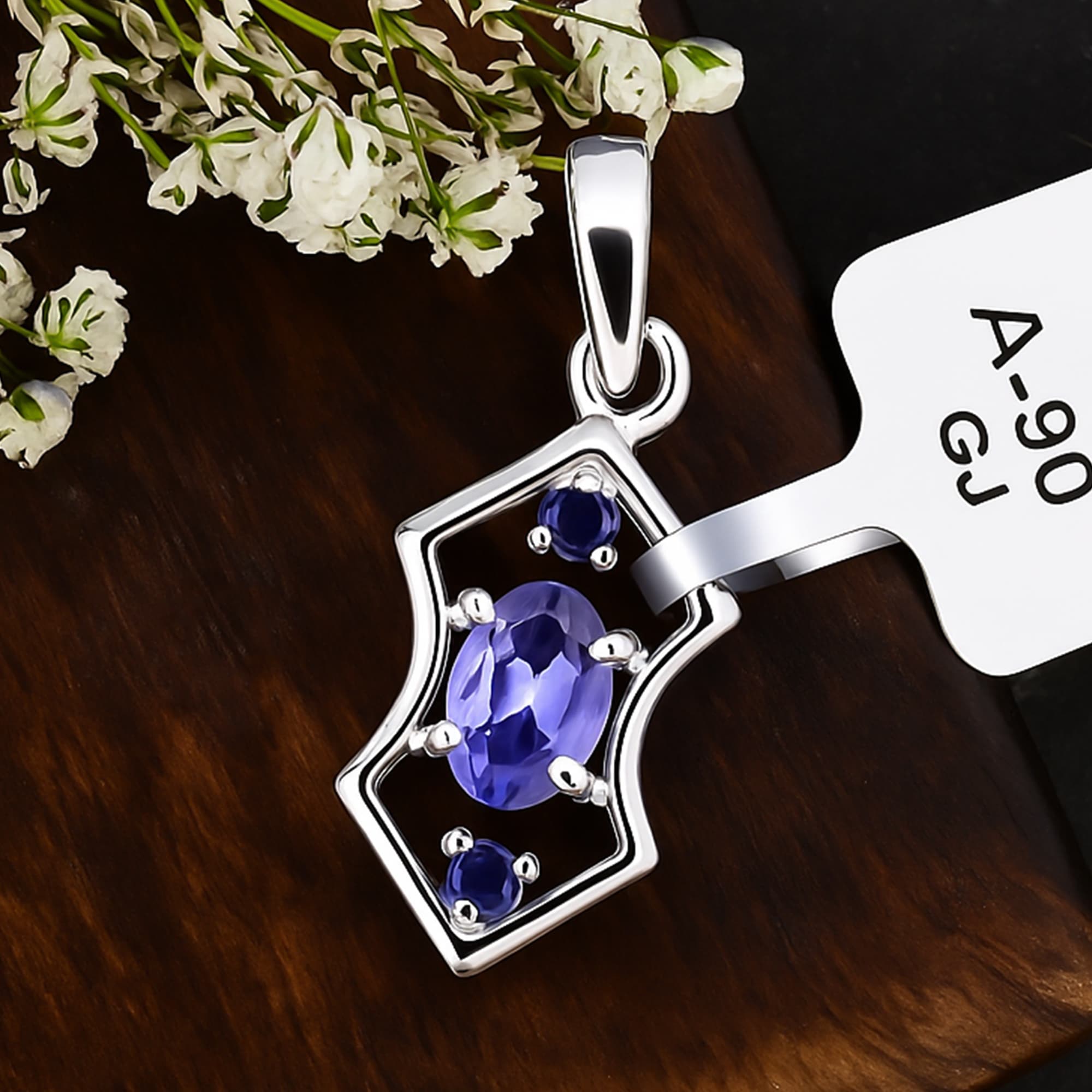 Geometric Tanzanite Frame Pendant