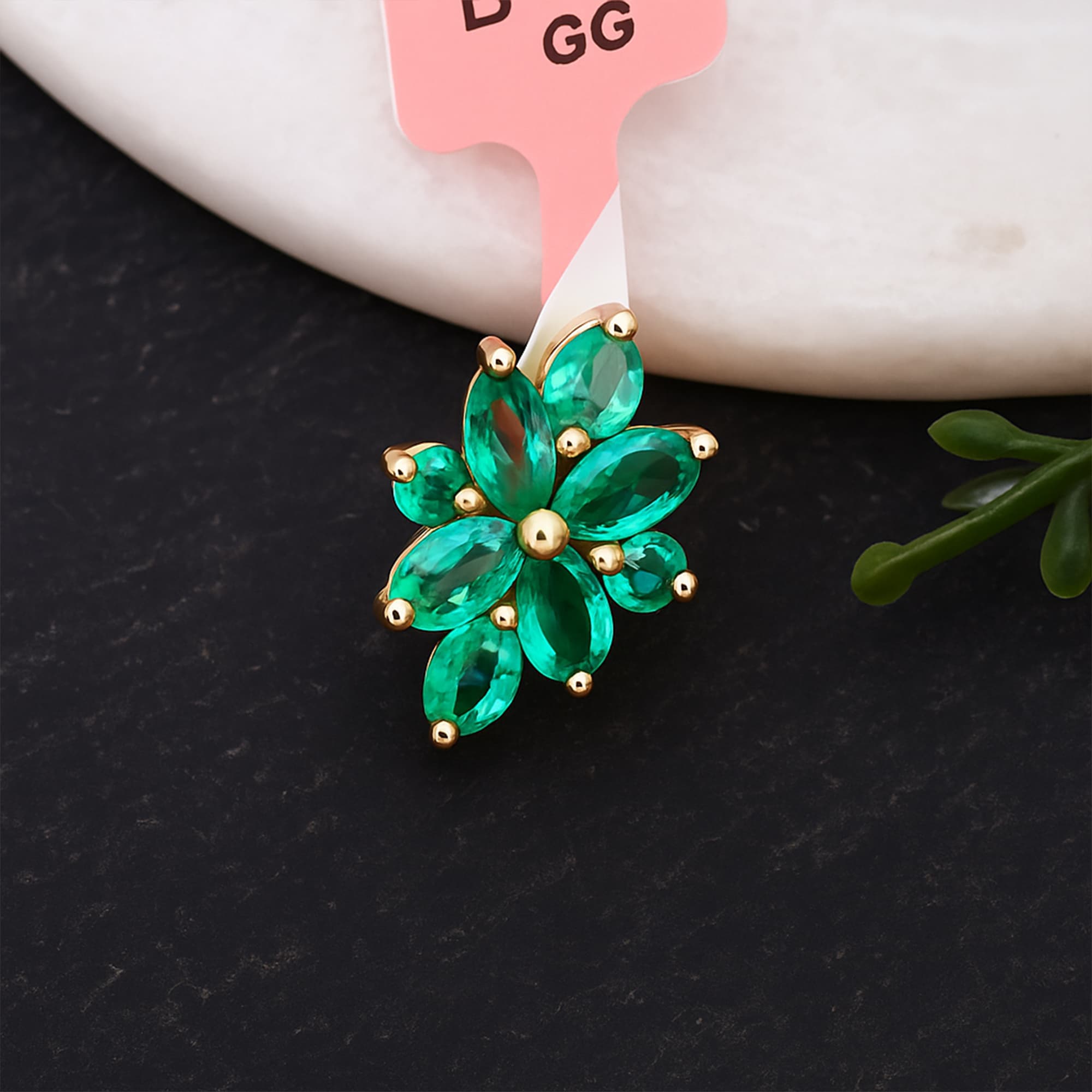 Emerald Blossom Floral Pendant alternate view
