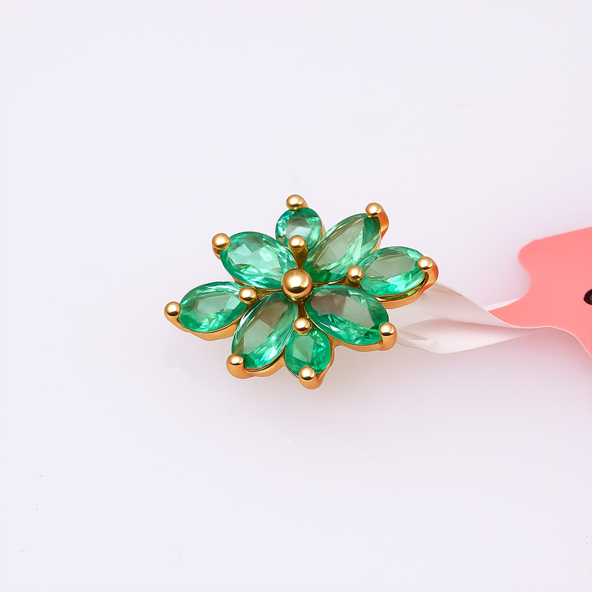 Emerald Blossom Floral Pendant