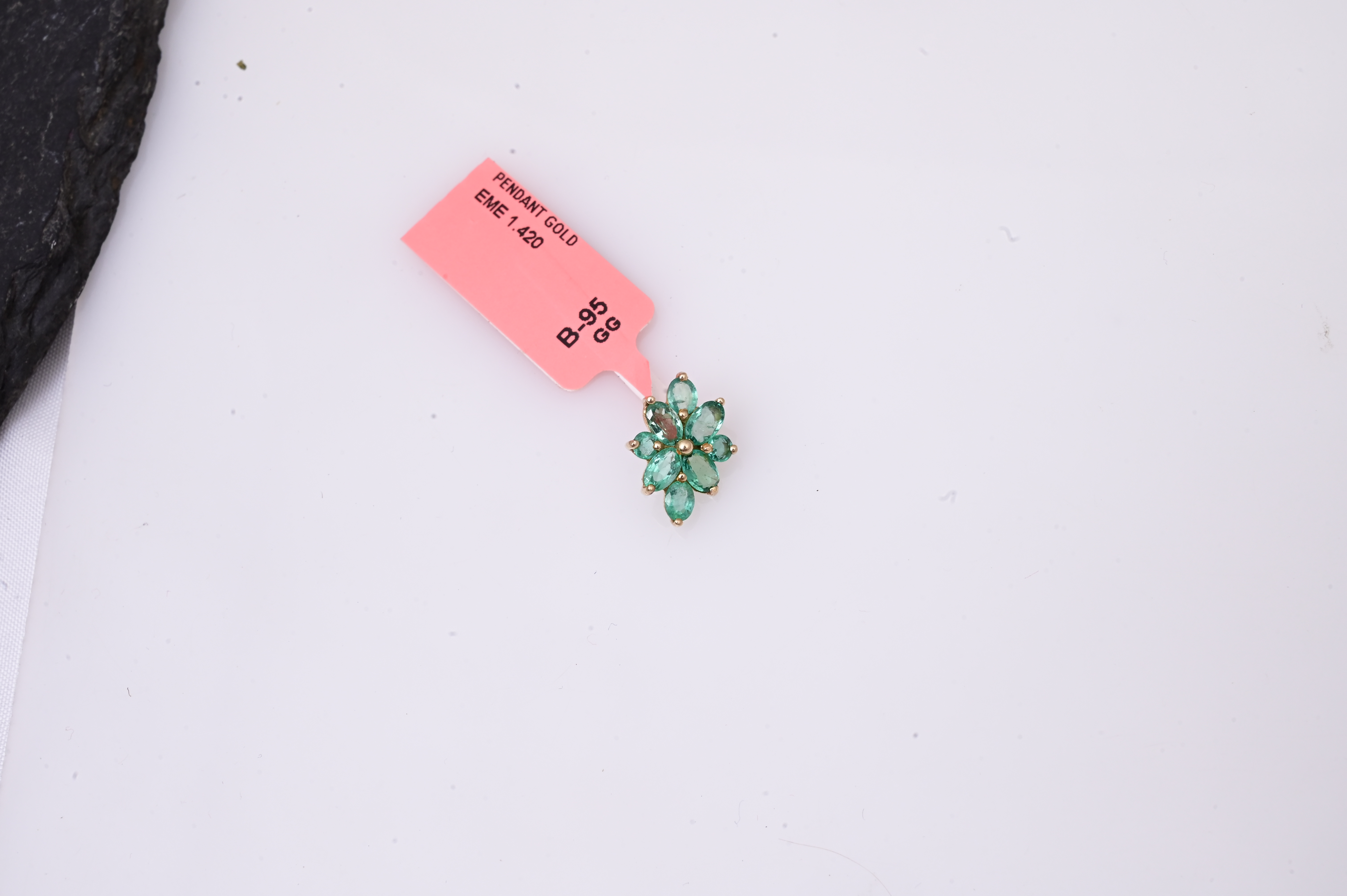 Emerald Blossom Floral Pendant