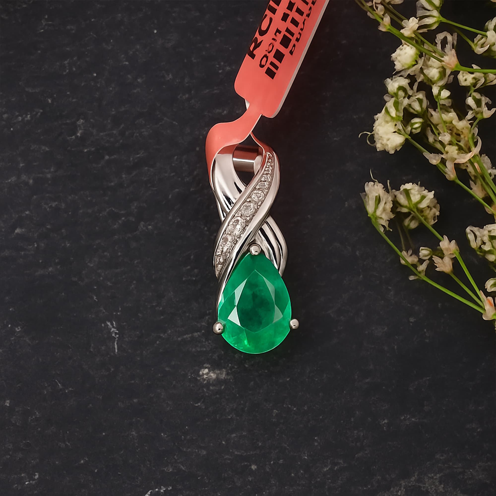 Emerald Dewdrop Elegance Pendant