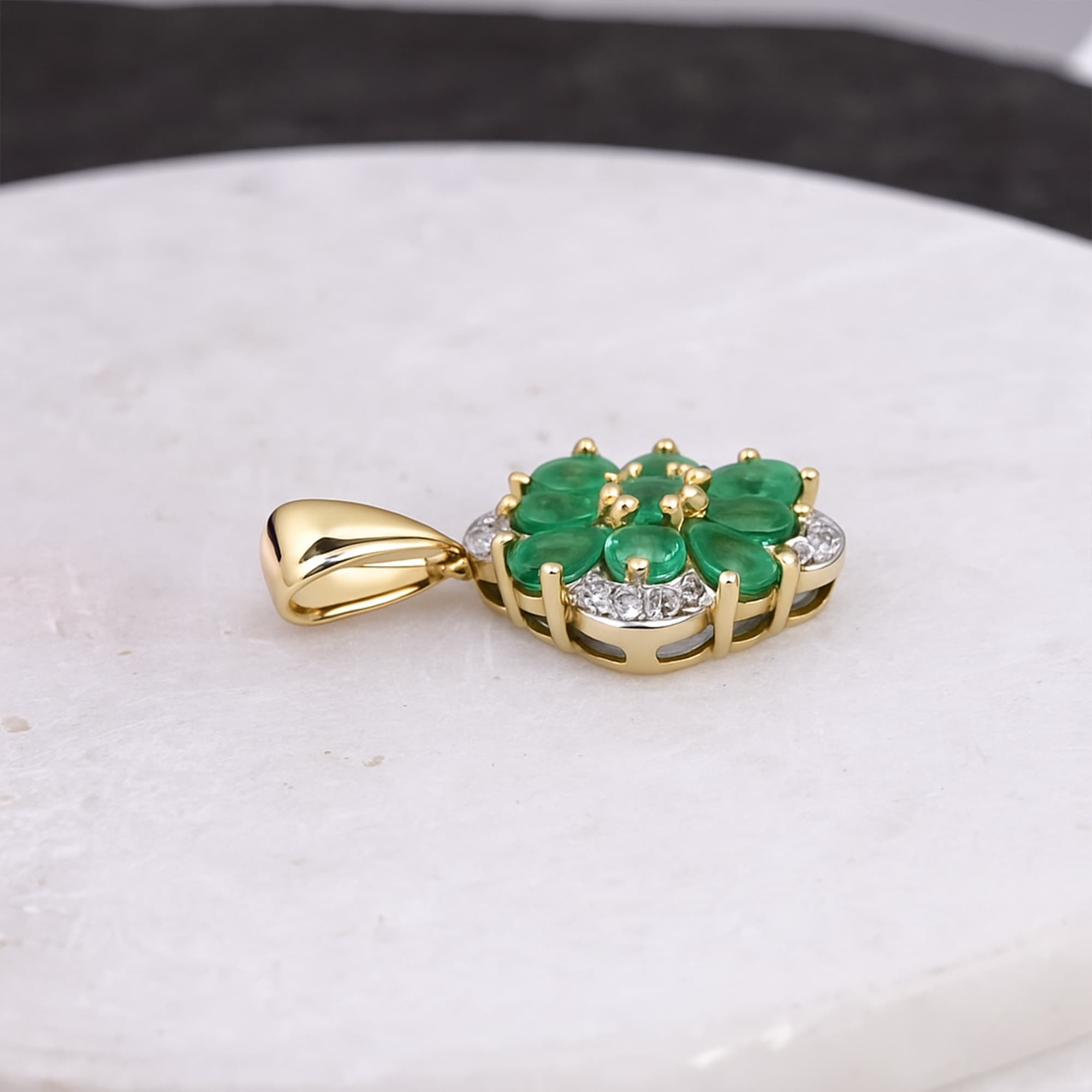 Emerald Bloom Diamond Pendant