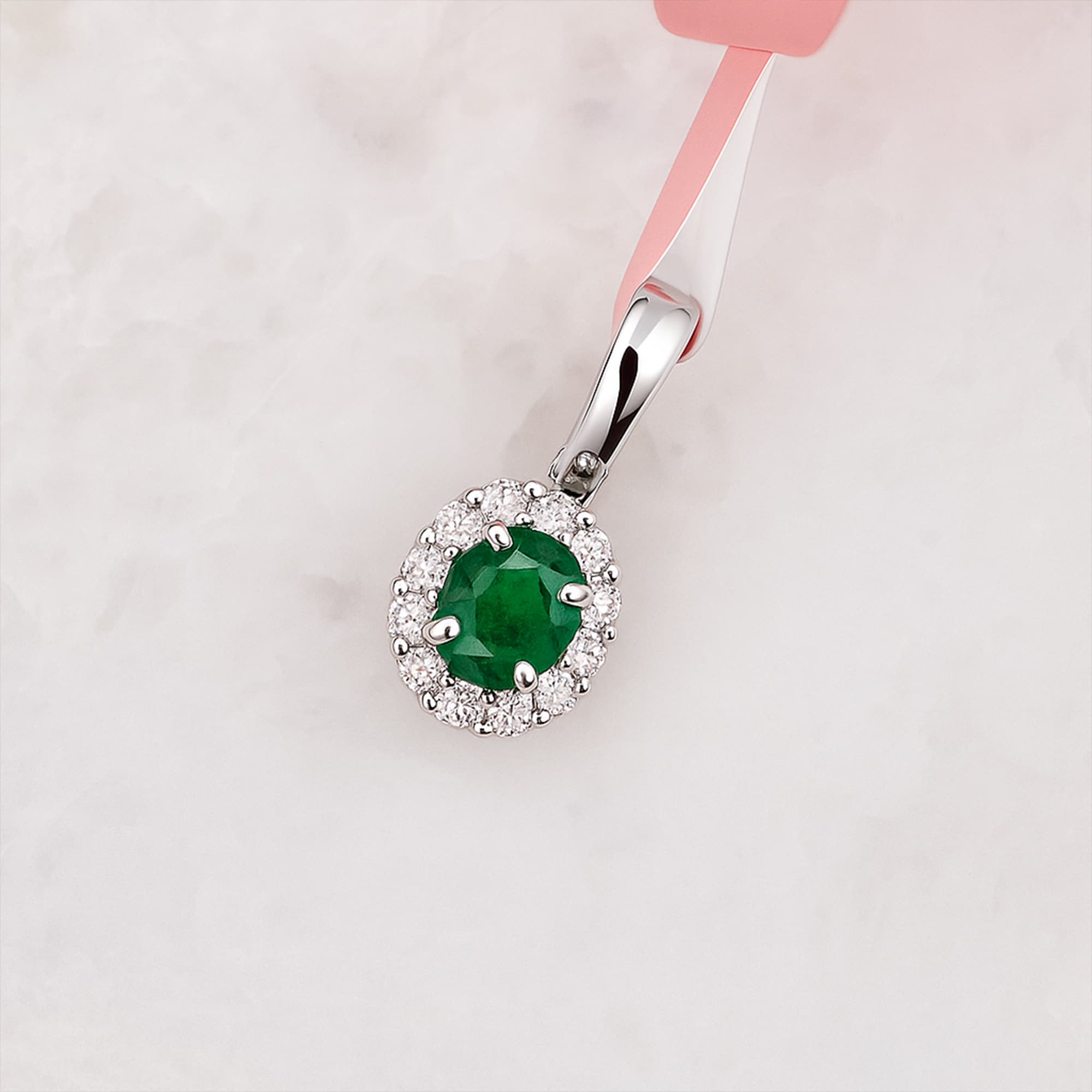 Emerald Halo Spark Pendant alternate view