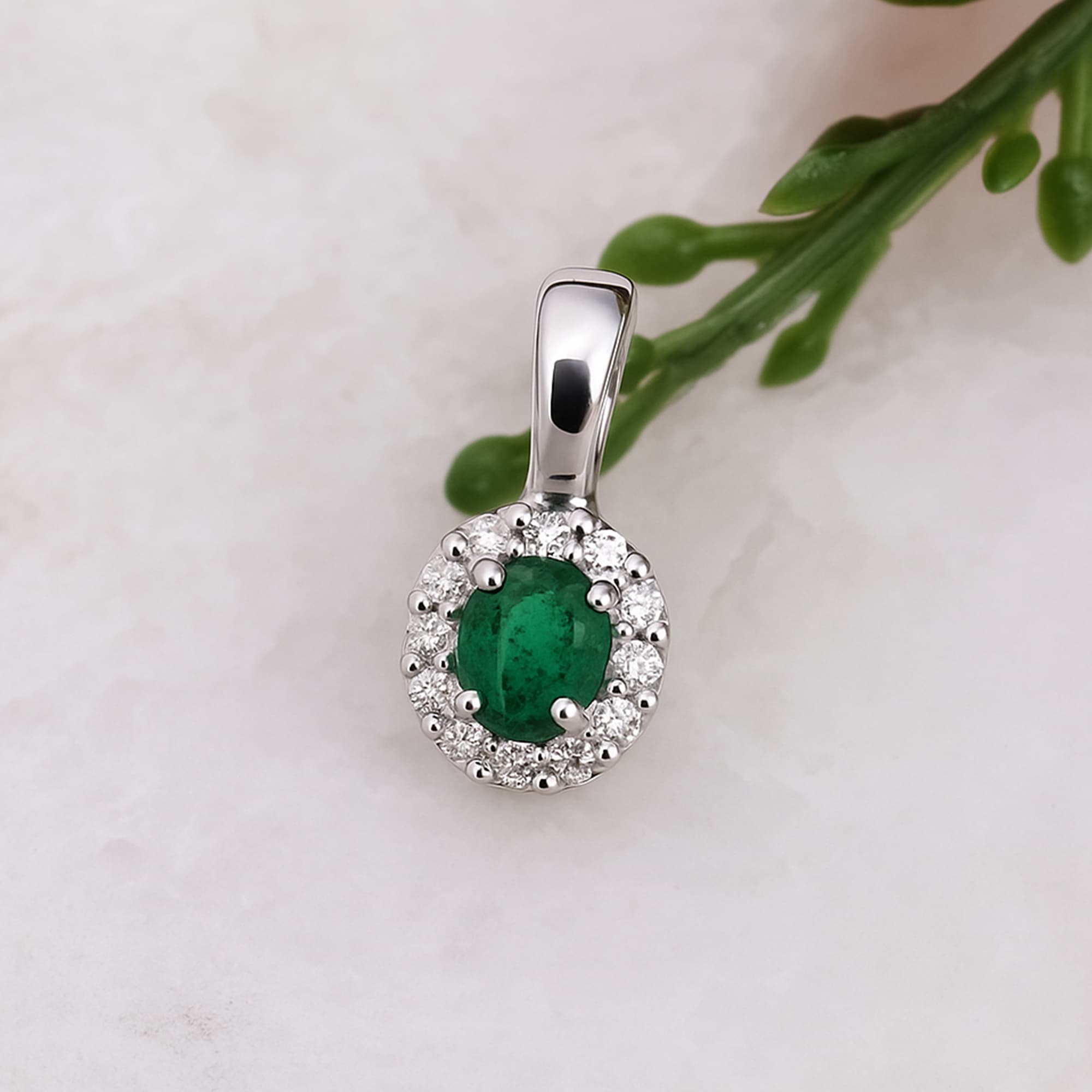Emerald Halo Spark Pendant