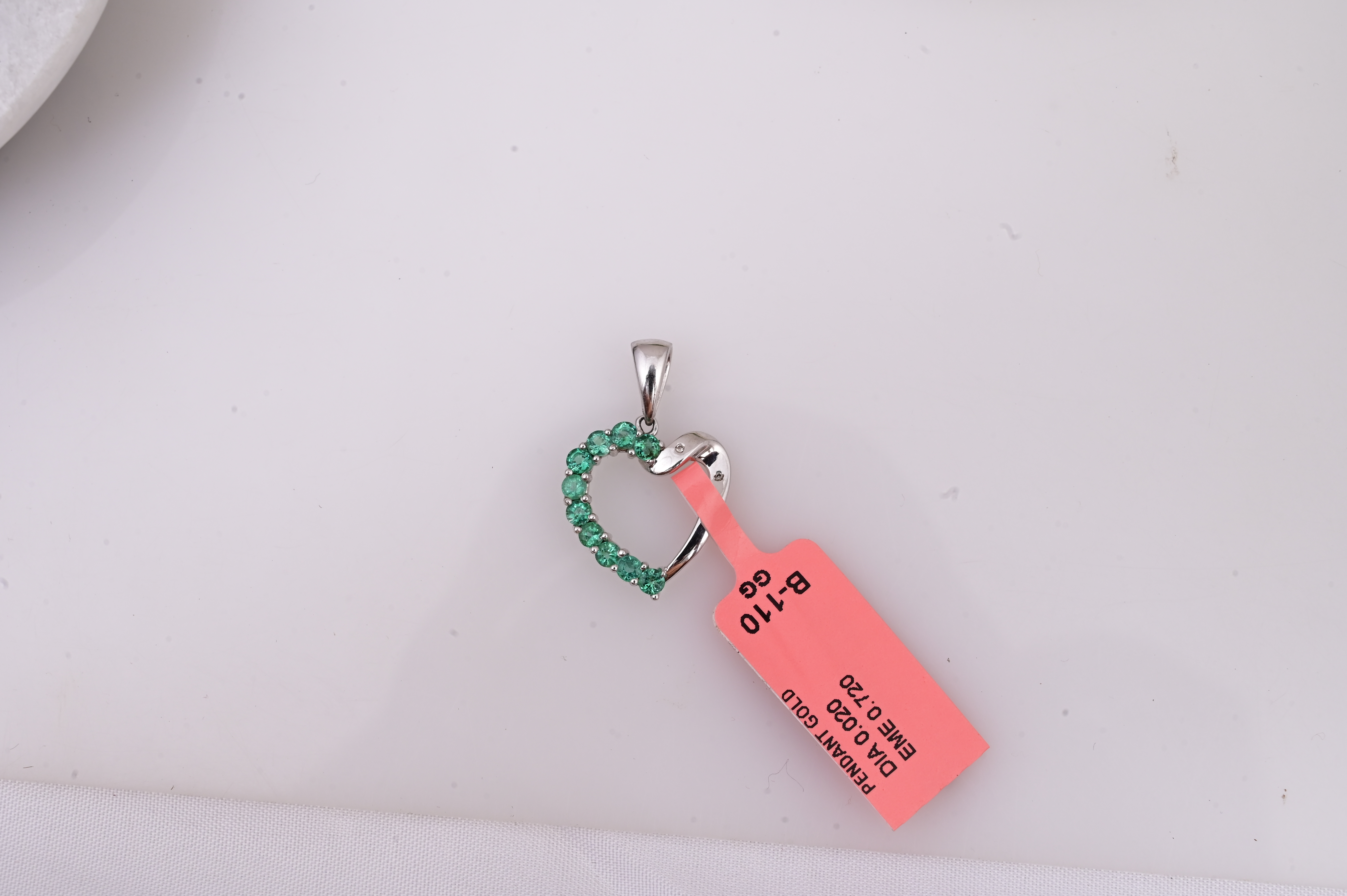 Emerald Heart Curve Pendant