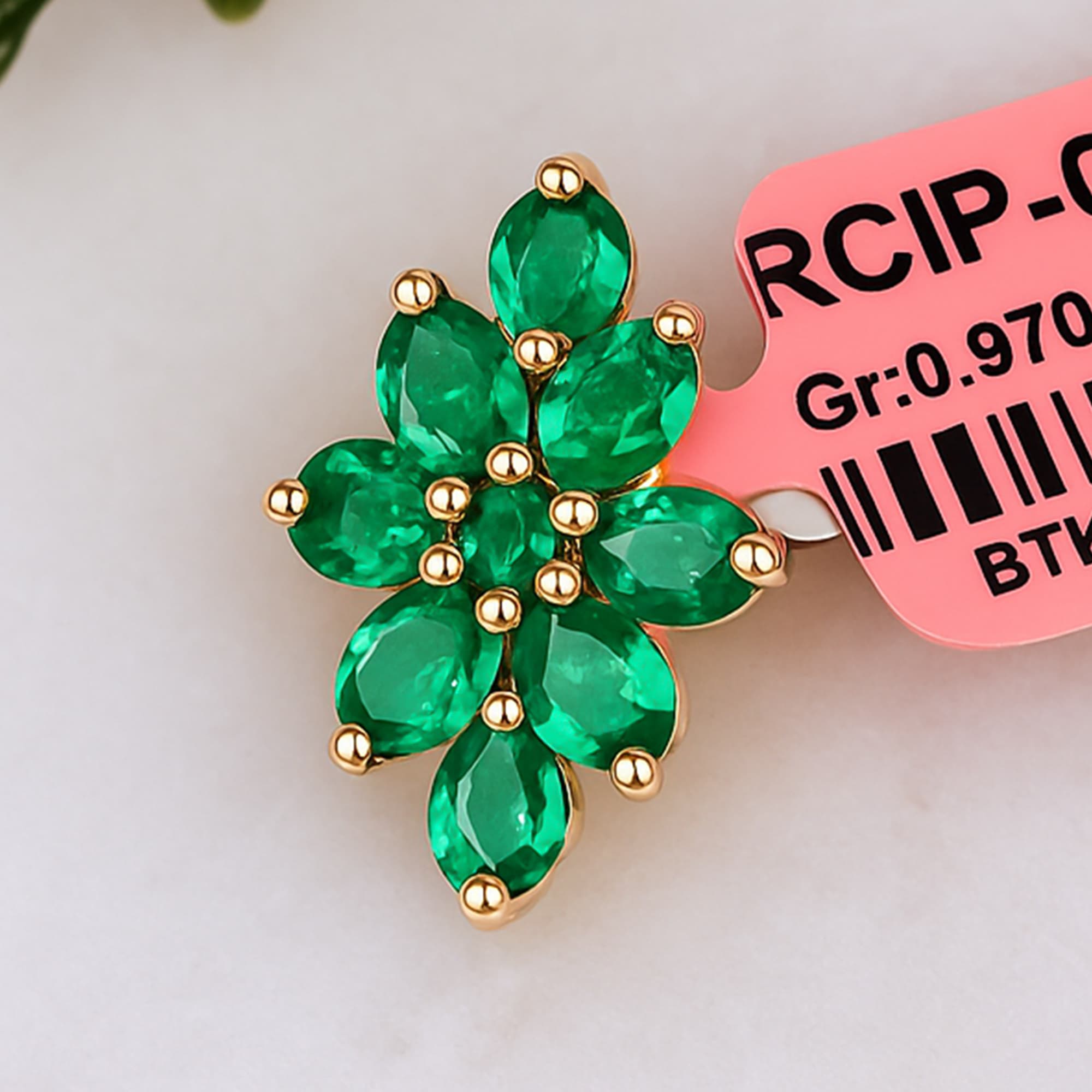 Emerald Blossom Cluster Pendant