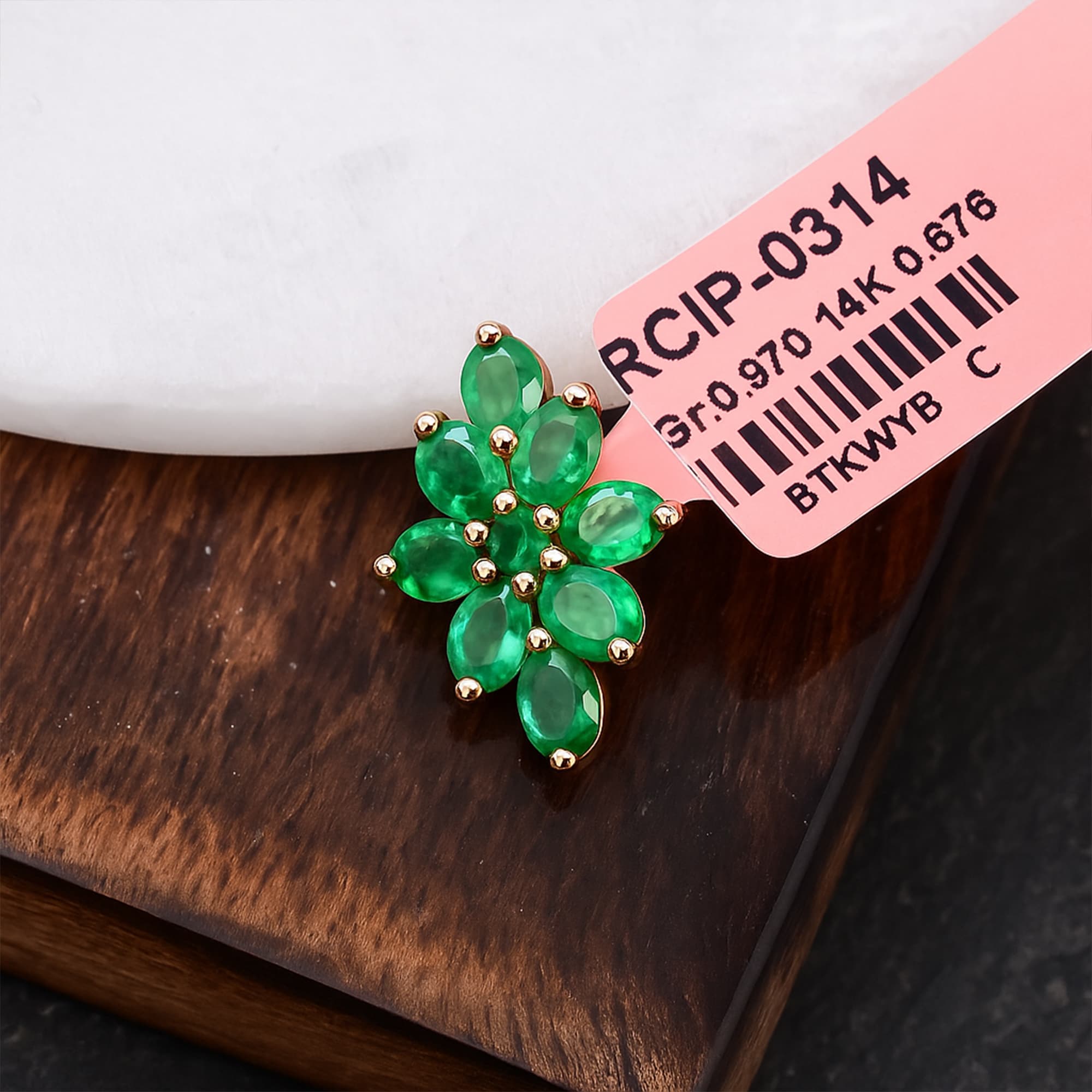 Emerald Blossom Cluster Pendant alternate view