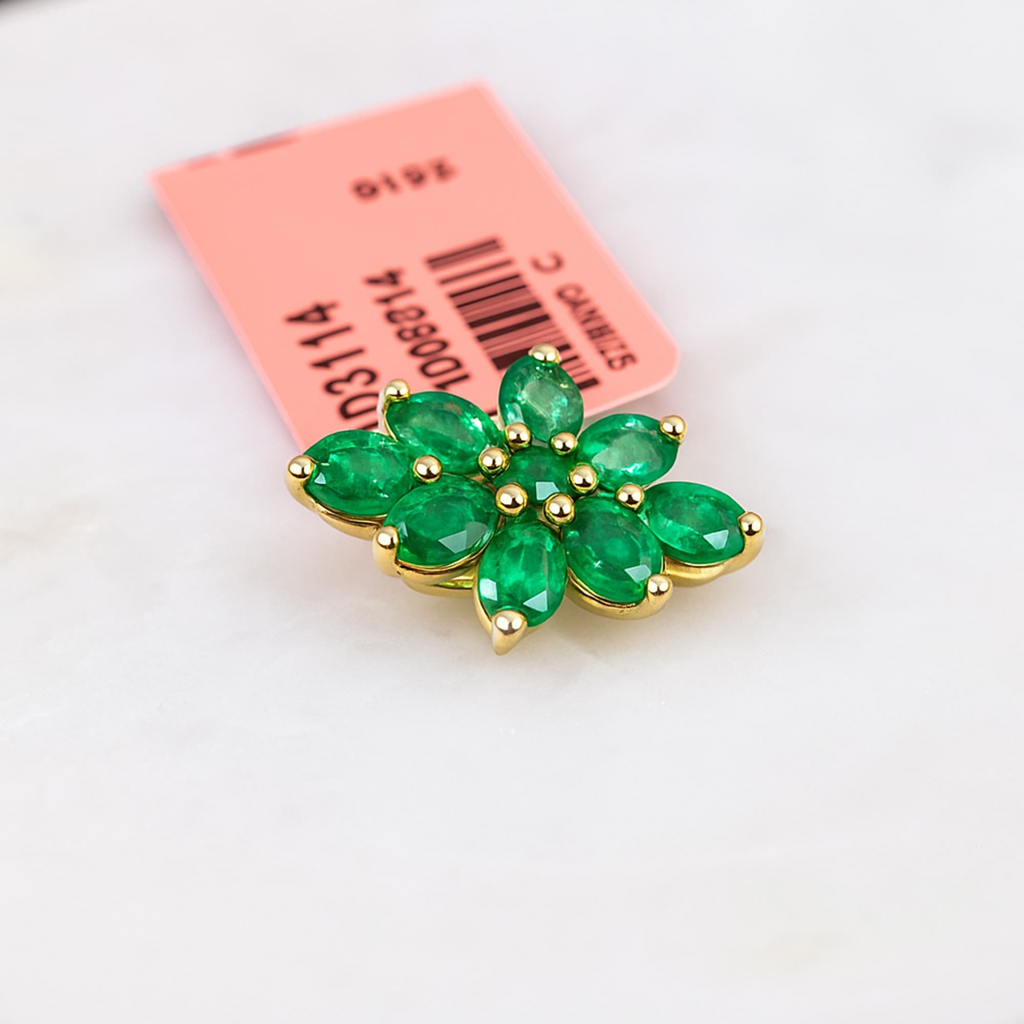 Emerald Blossom Cluster Pendant