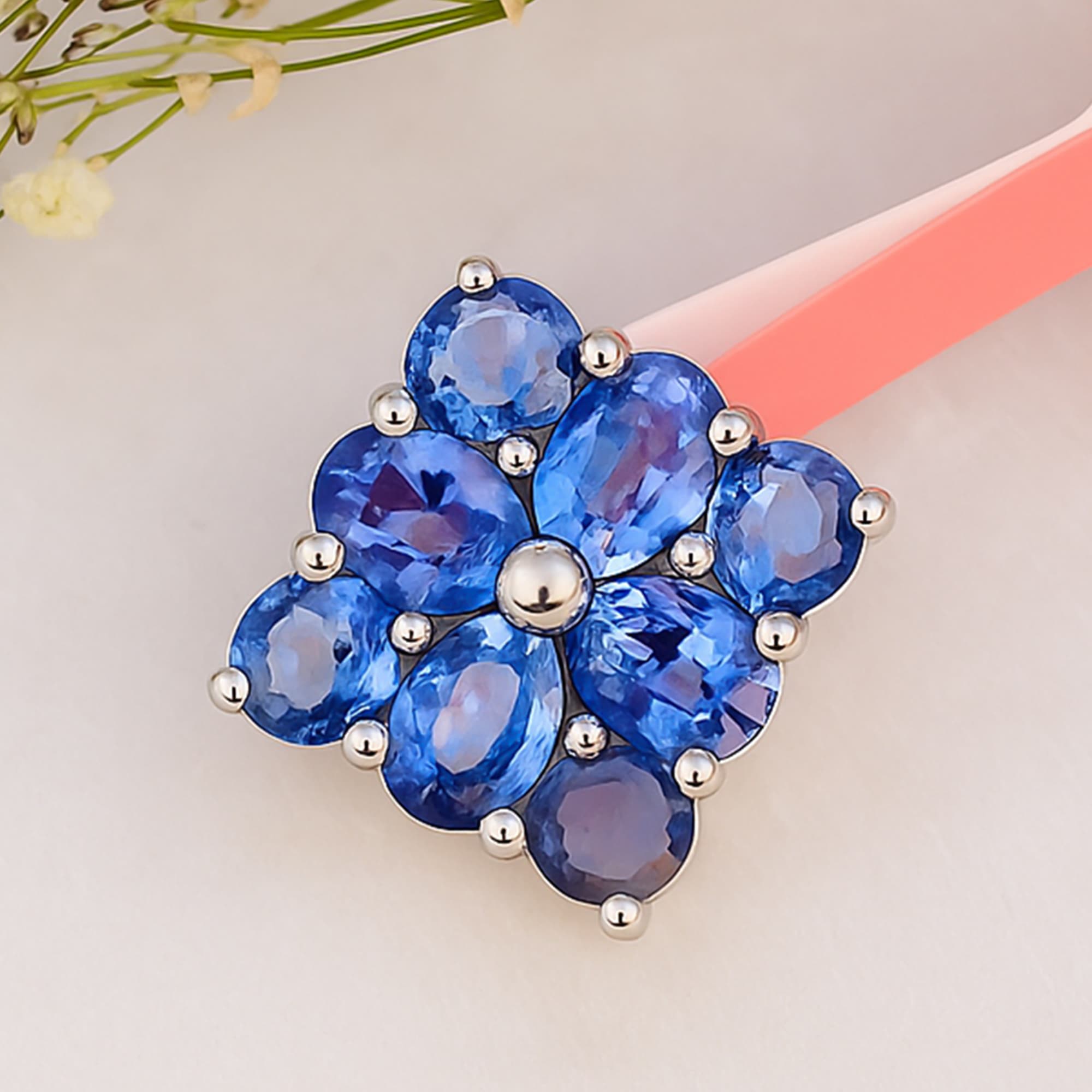 Celestial Sapphire Blossom Pendant